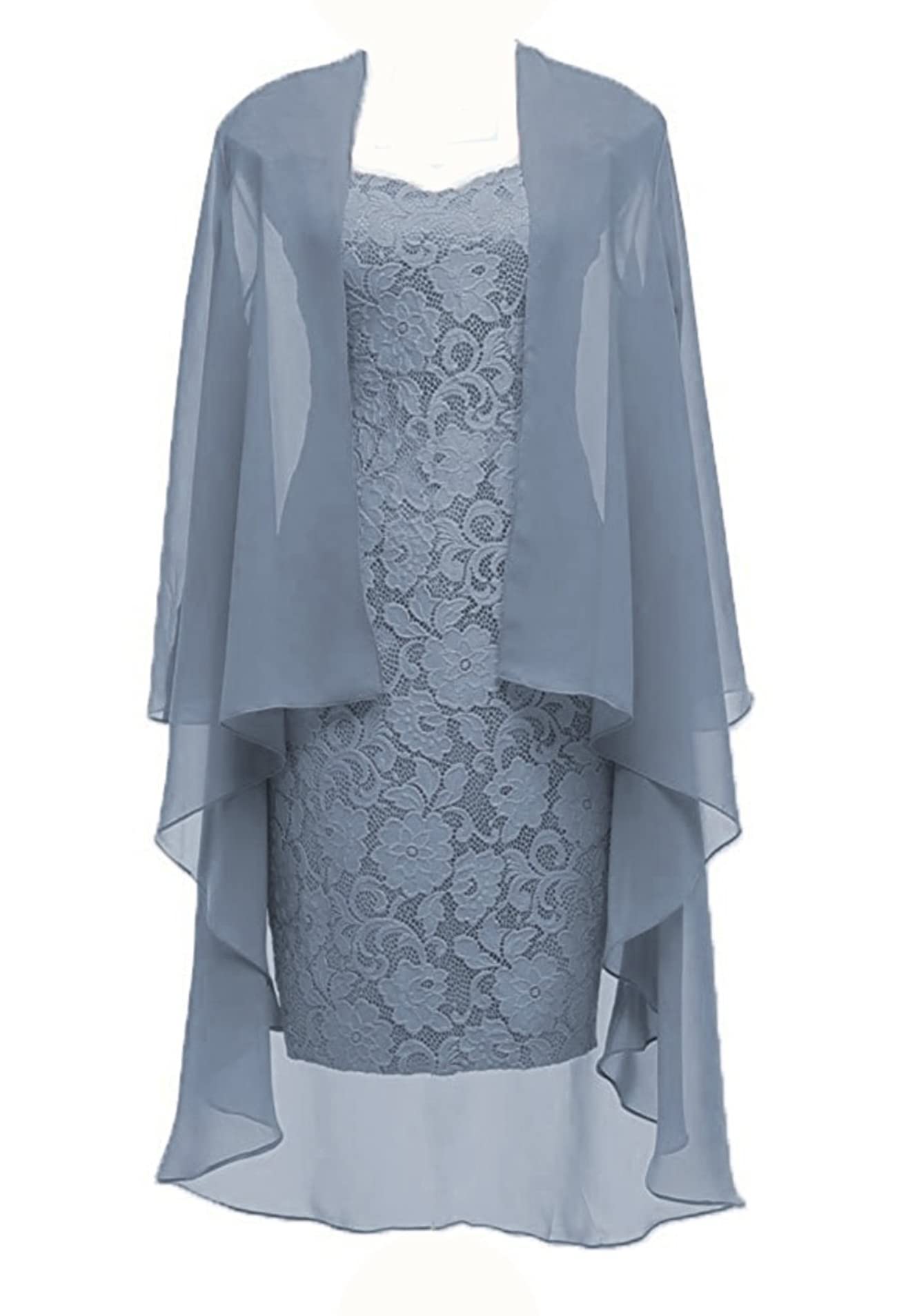 2-Piece Lace Mother of The Bride Dress with Jacket - Elegant Chiffon Formal Evening Gown for Weddings, Galas & Special Occasions