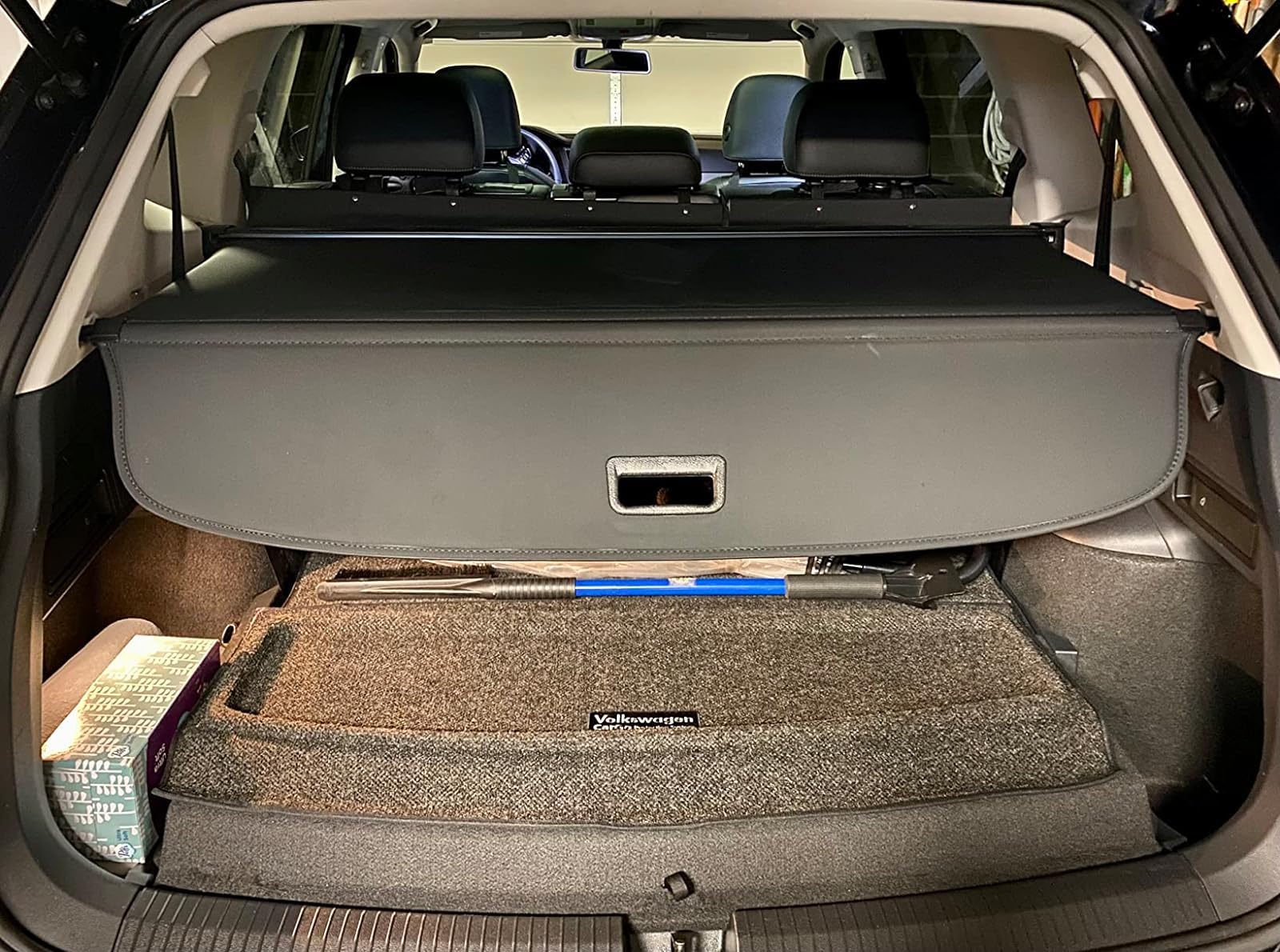 VESUL Retractable Trunk Cargo Cover for Volkswagen VW Tiguan 2025-2018 - Universal Security Shade Shield & Tonneau Cover with Extra Canvas - Perfect for Road Trips, Grocery Hauling, and Luggage Privacy Protection