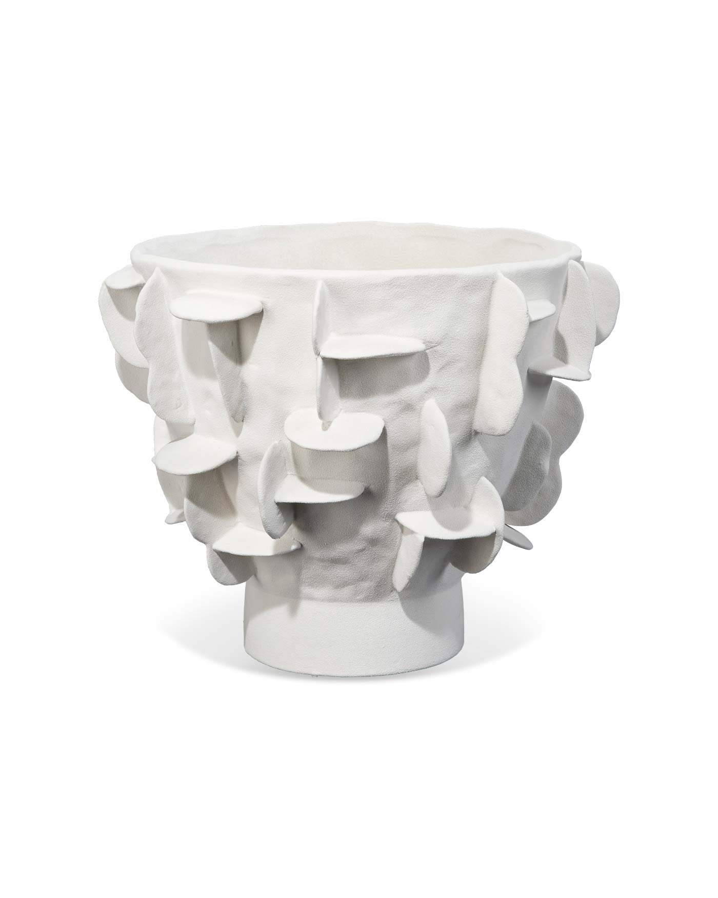 Helios White Ceramic Vase - Modern Home Decor for Living Room, Bedroom & Office Centerpiece