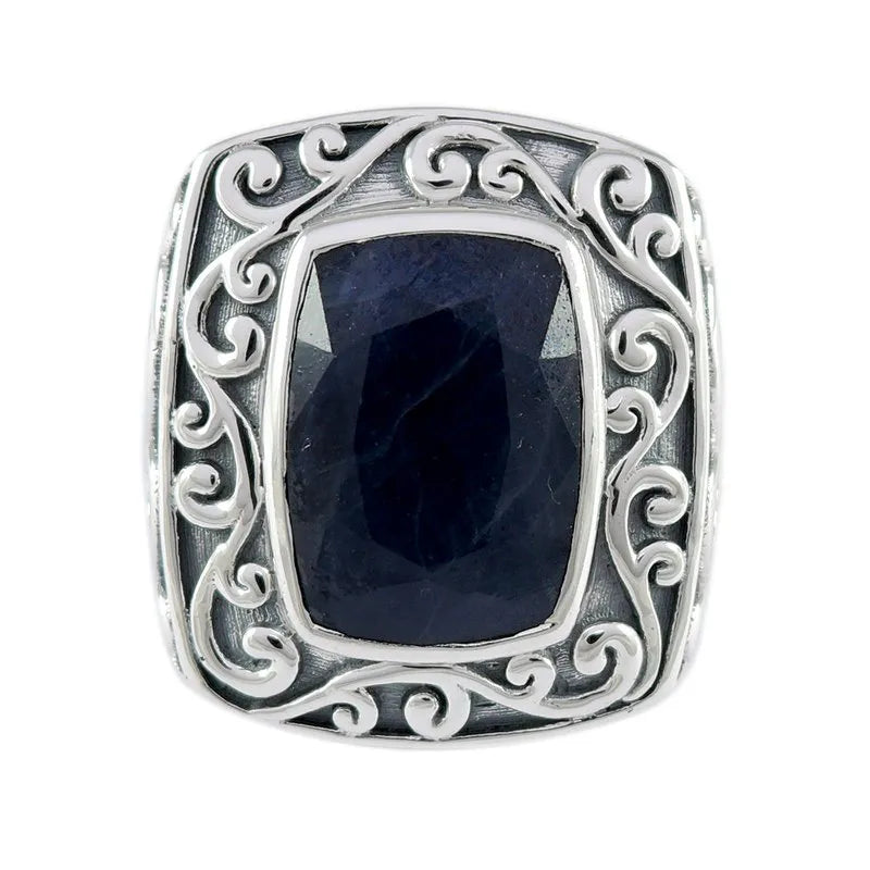 Chloe Ring with Genuine Blue Sapphire - Elegant Sterling Silver Jewelry for Women - Perfect for Weddings, Anniversaries & Special Occasions