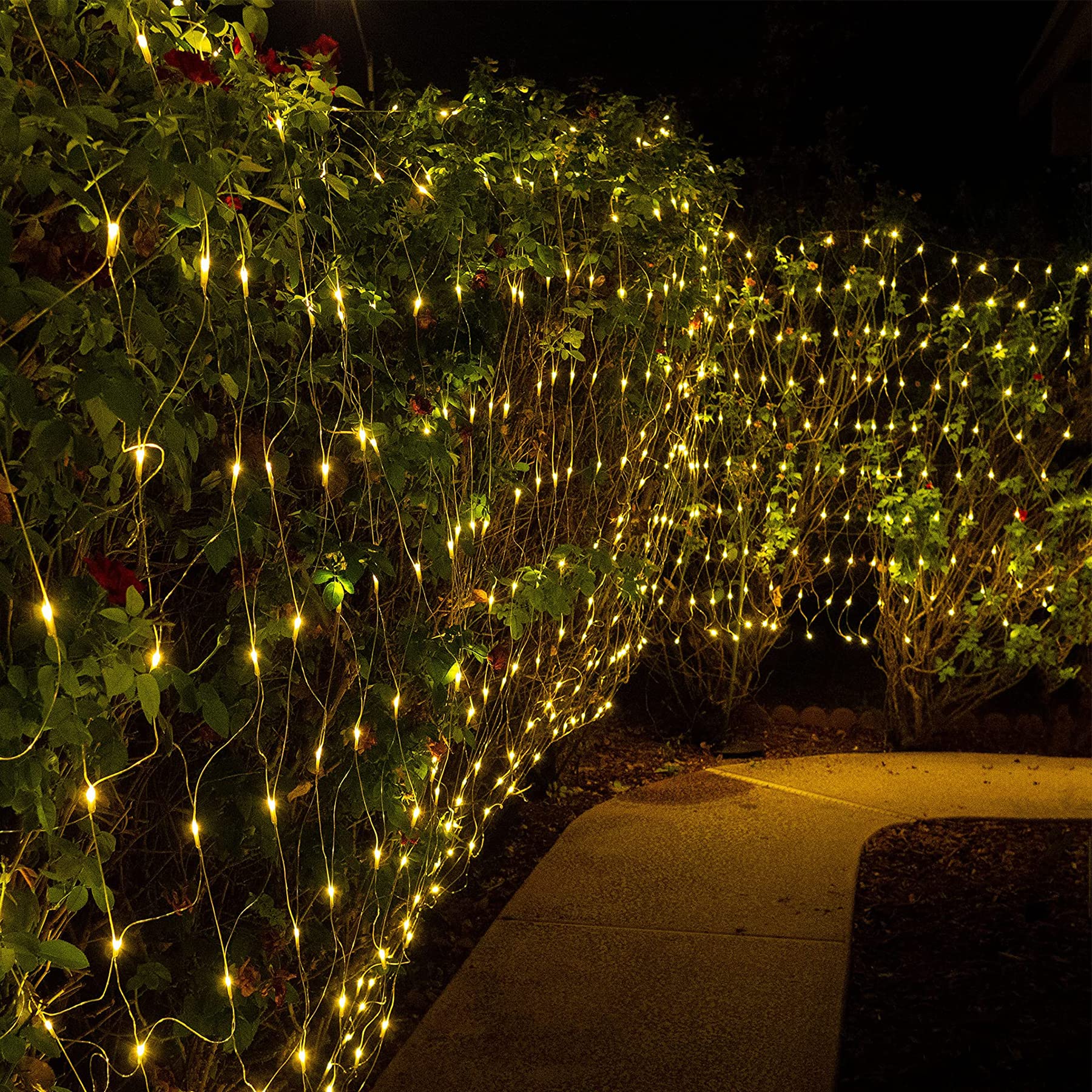 270 LED Gazebo Net Lights Outdoor - 10×10 FT Connectable Fairy Lights with 8 Lighting Modes - Waterproof LED Net Lights for Bushes, Garden, Backyard, Holiday & Christmas Decorations - Perfect for Patio, Wedding, Party and Landscape Lighting