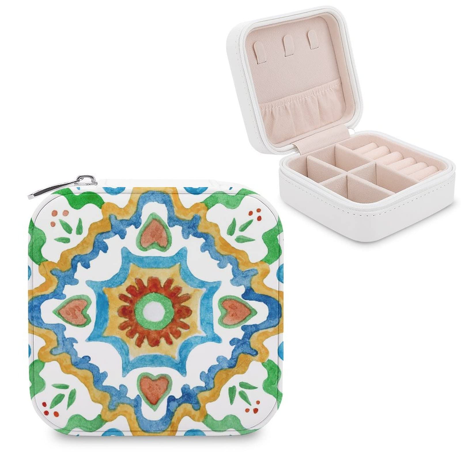 Women's PU Leather Jewelry Organizer Box - Portable Travel Jewelry Case for Rings, Earrings, Necklaces & Bracelets - Perfect for Home Storage, Travel & Gift Giving