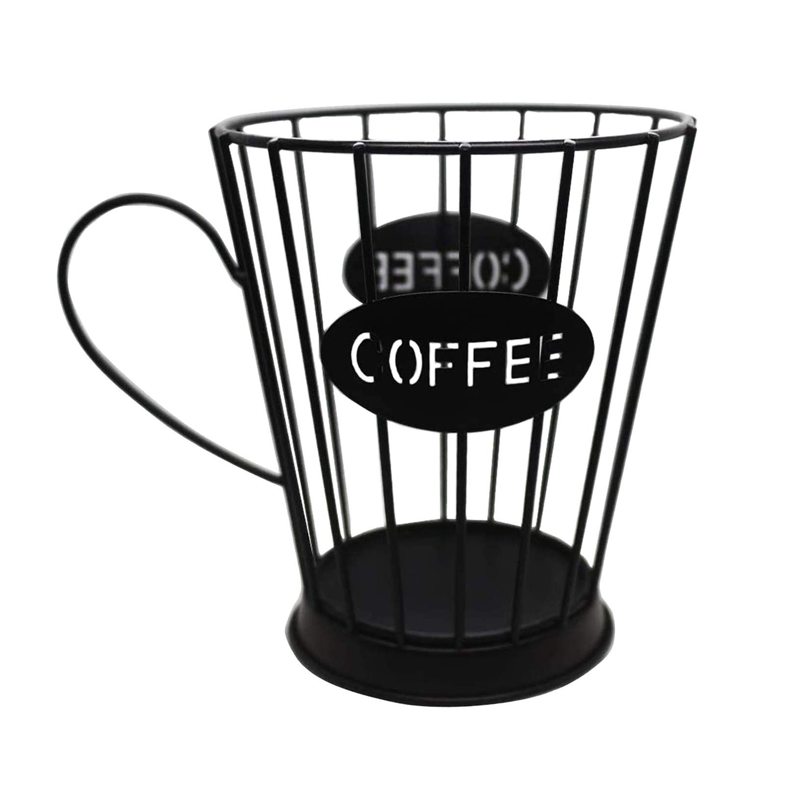 KOqwez33 Hanging Kitchen Baskets - Creative Iron Fruit & Coffee Pod Storage Organizer for Countertop - Perfect for Kitchen, Pantry & Home Organization (Espresso)