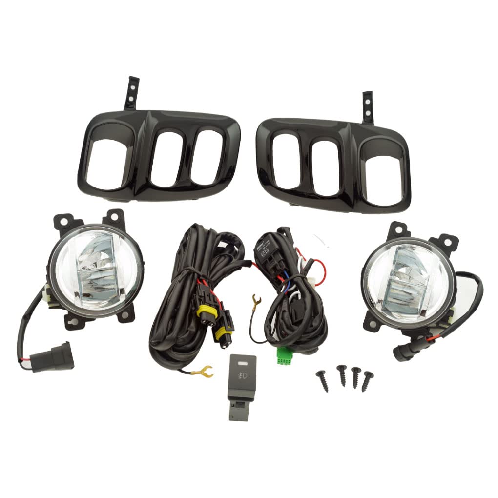 LED Fog Light Kit for 2021-2024 Honda Odyssey - Complete Assembly with Switch, Bezel, Wires & Relay (Pair) - Perfect for Night Driving and Enhanced Road Visibility