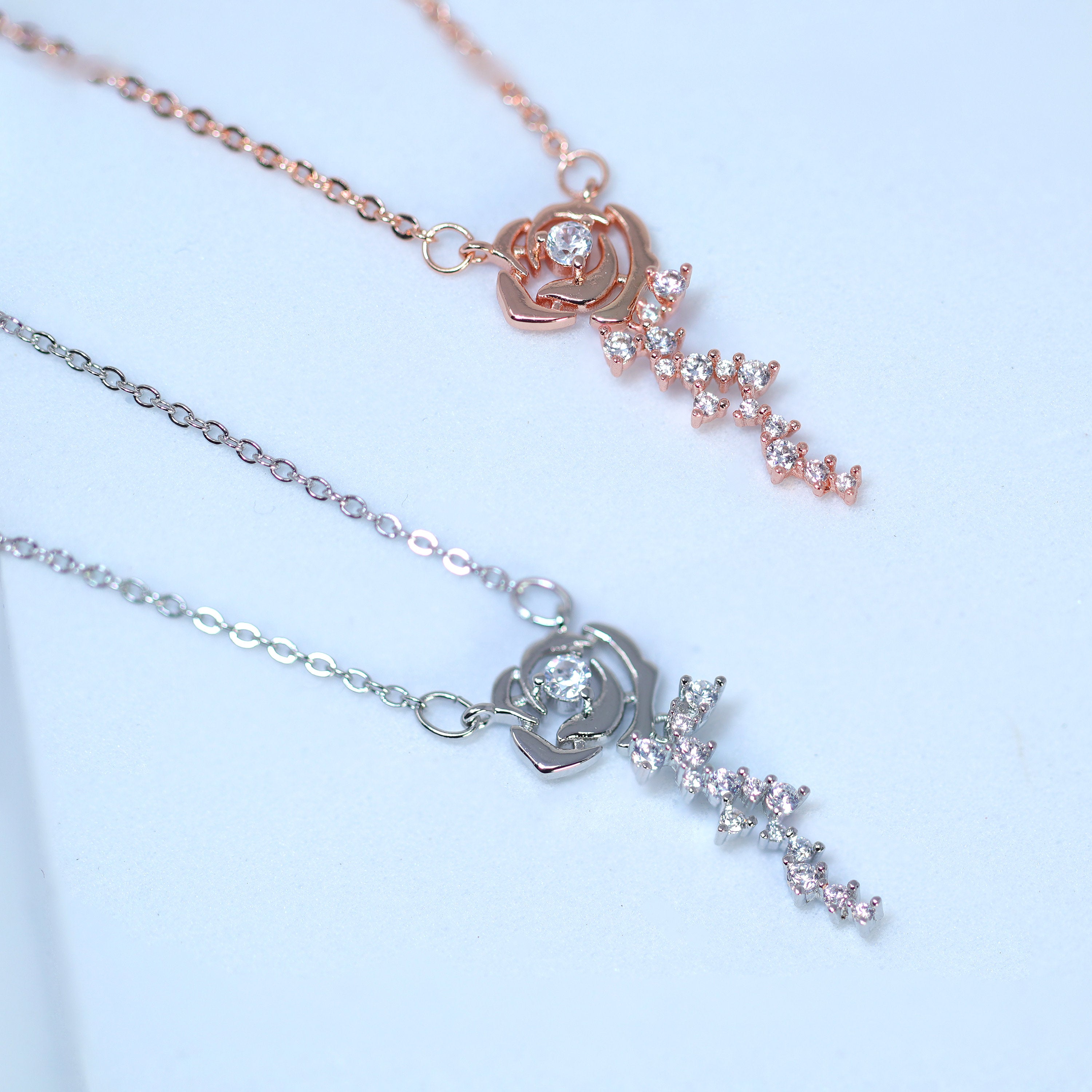Swarovski Crystals Dainty Eternal Rose Necklace - Romantic Rose Day Gift for Women, Bridal Jewelry, Bridesmaid Statement Necklace | Perfect for Weddings, Anniversaries & Special Occasions