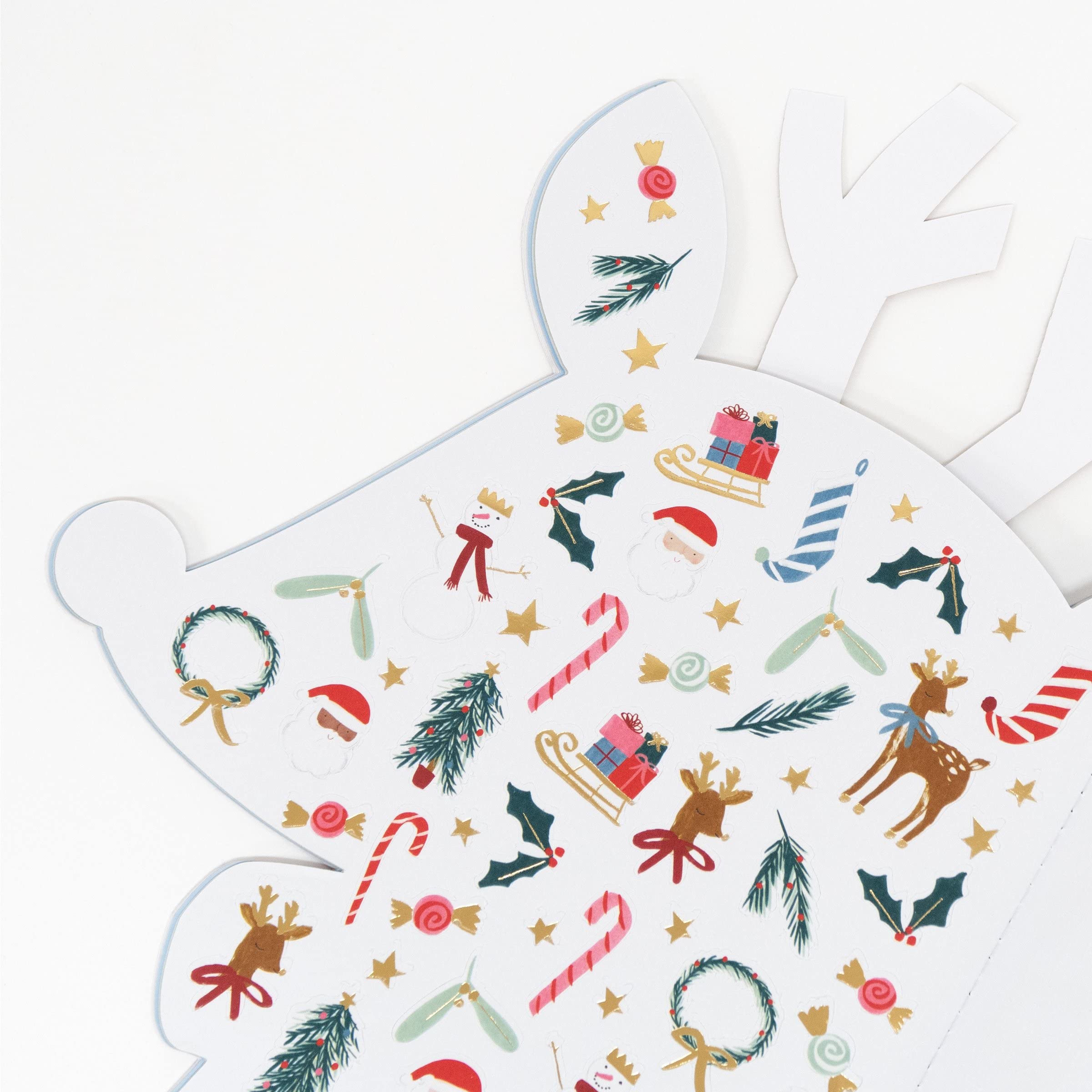 Meri Meri Reindeer Sticker Sketch Book - Pack of 1 | Christmas Scrapbooking, Journaling & DIY Crafts for Kids & Adults