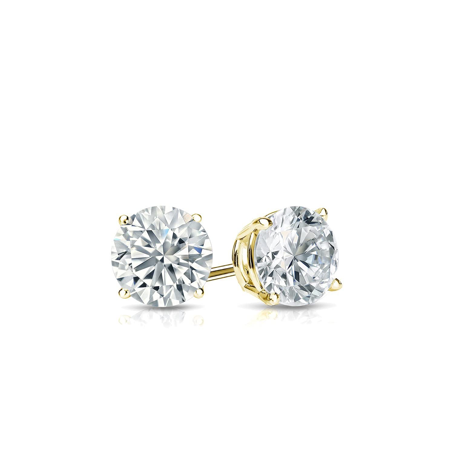 1/3 Carat Lab Grown Diamond Round Stud Earrings in 14k Gold (G-H Color, VS1-VS2 Clarity, cttw) - 4-Prong Basket Screw Back for Secure Fit - Perfect for Everyday Wear, Gift Giving & Special Occasions by Diamond Wish