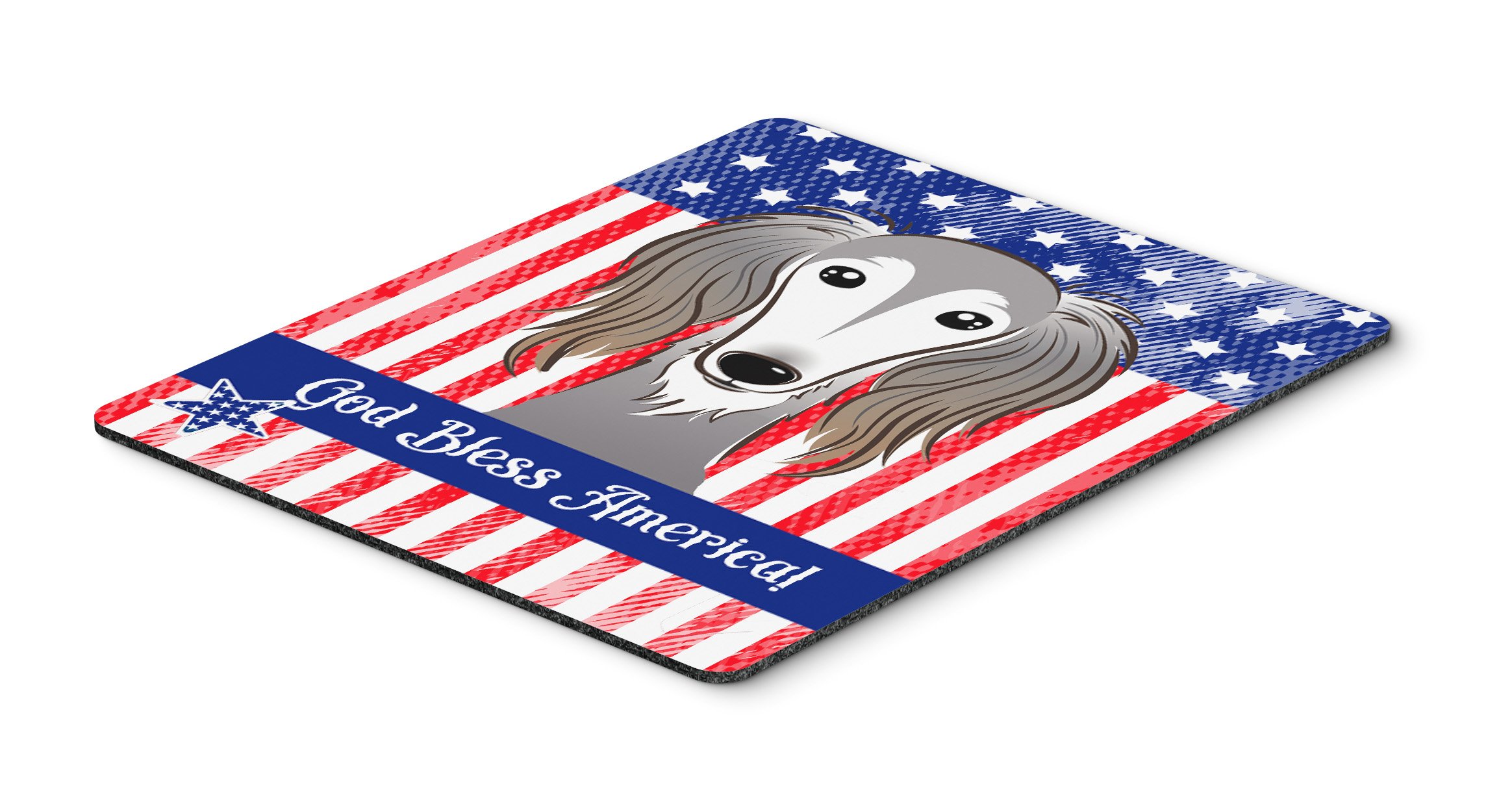 American Flag & Saluki Mouse Pad - Large Washable Non-Slip Desk Mat for Home Office, Gaming & Computer Work | Heat-Resistant Trivet & Hot Pad for Kitchen Use | USA Patriotic Decor for Workstations