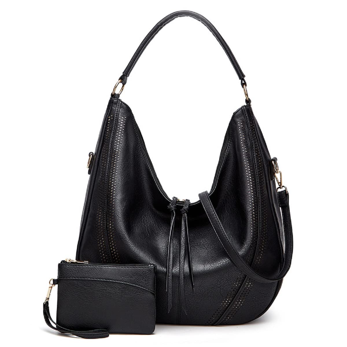 Stylish Women's PU Leather Shoulder Tote Bag with Zipper - Fashionable Top Handle Satchel & Hobo Purse for Work, Travel and Daily Use