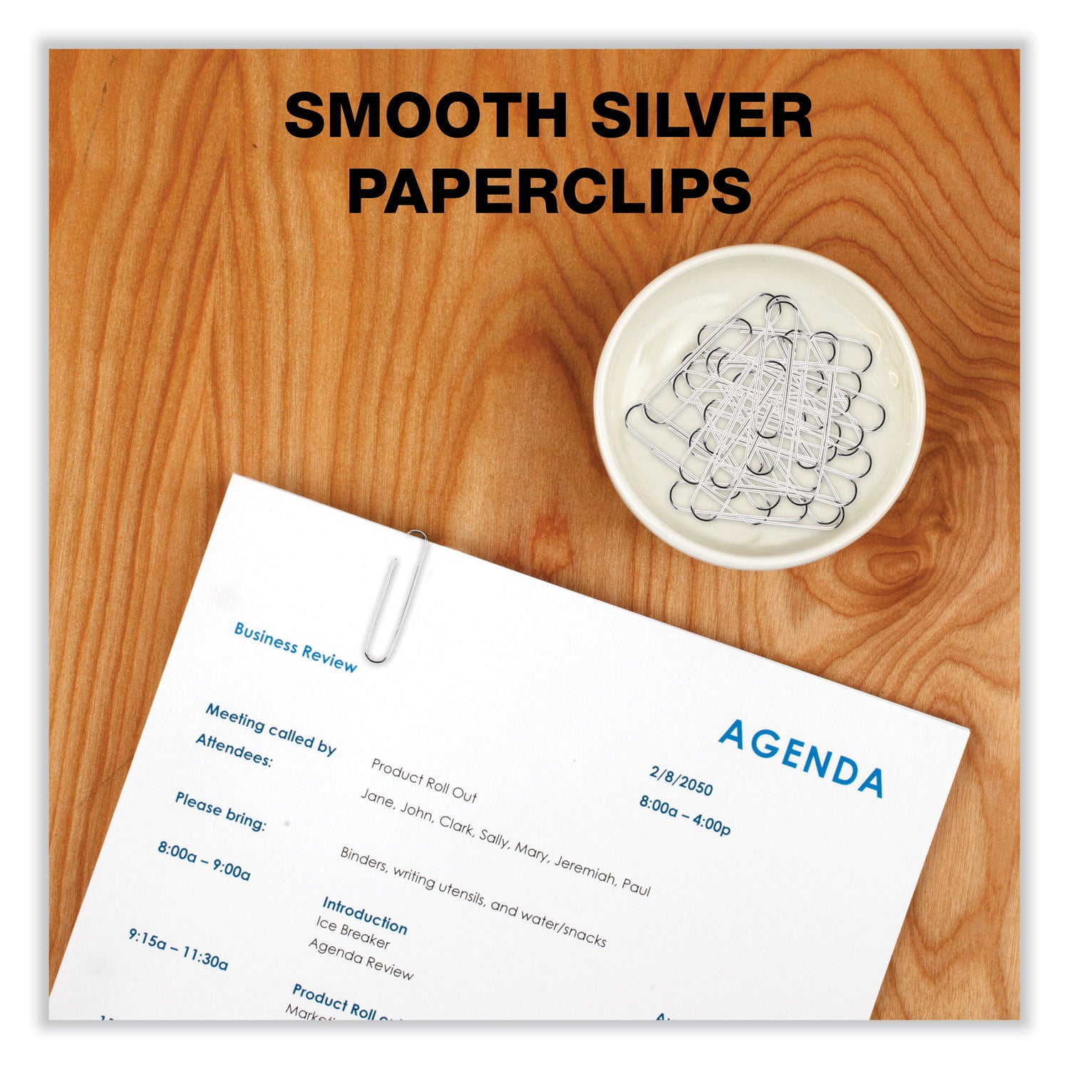 ACCO Jumbo Smooth Silver Paper Clips - 100 Clips per Box, 10 Boxes per Pack - Perfect for Office, School & Home Organization