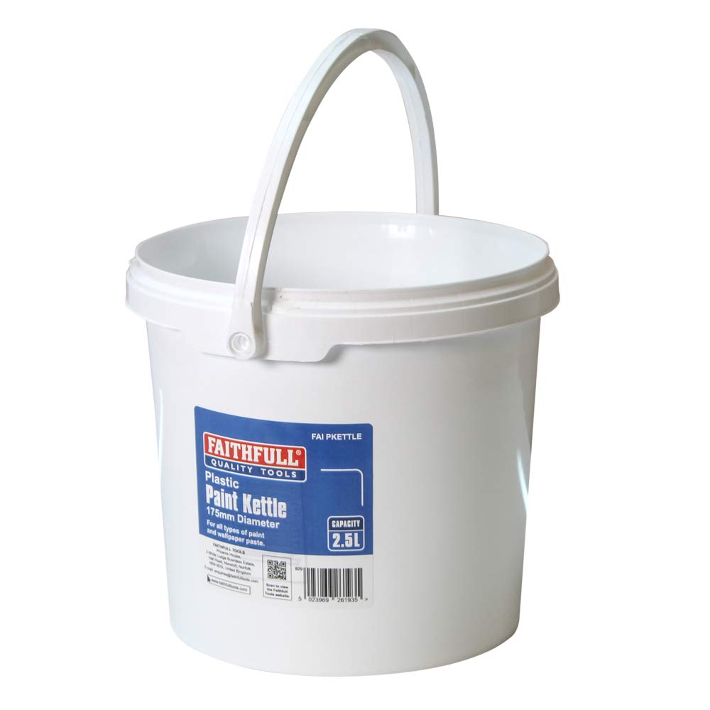PKETTLE 2.5L Plastic Paint Bucket with Handle - Durable Mixing Container for Artists, DIY Home Painting Projects & Wall Decorations