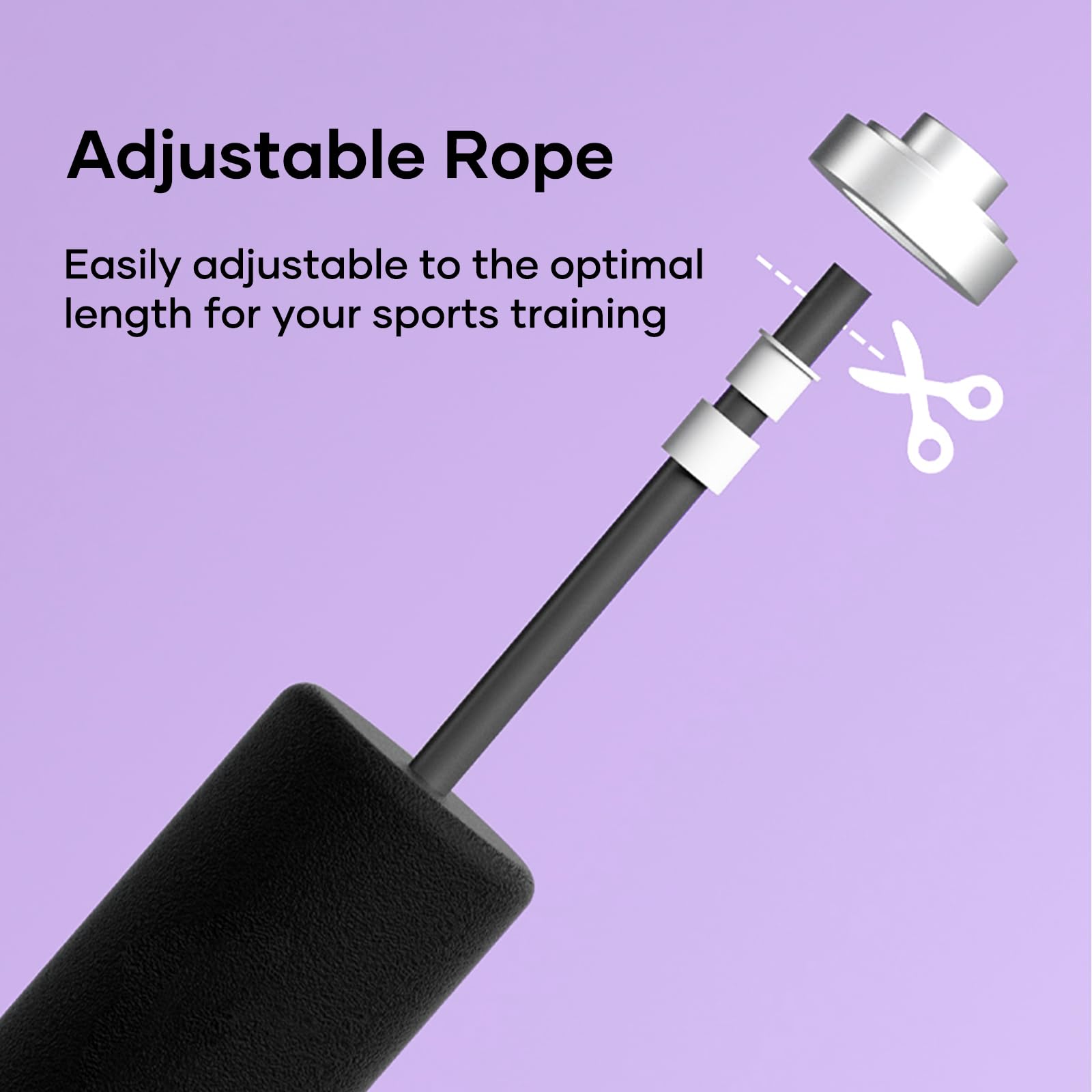 Adjustable Jump Rope with Ball Bearings - Tangle-Free Rapid Speed Steel Cable Skipping Rope for Men, Women & Kids - Foam Handles for Home Workouts, Fitness Training & Cardio Exercise | Perfect for CrossFit, Boxing, Weight Loss & Indoor/Outdoor Fitness