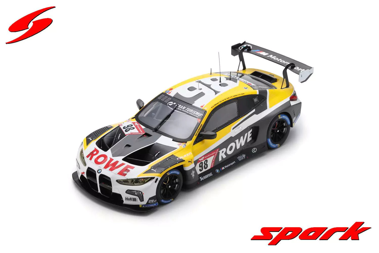 1:18 Scale BMW M4 GT3 No.98 ROWE RACING Diecast Model Car - 2nd Place 24H Nürburgring 2023 - Collectible Racing Car for Display & Gifts