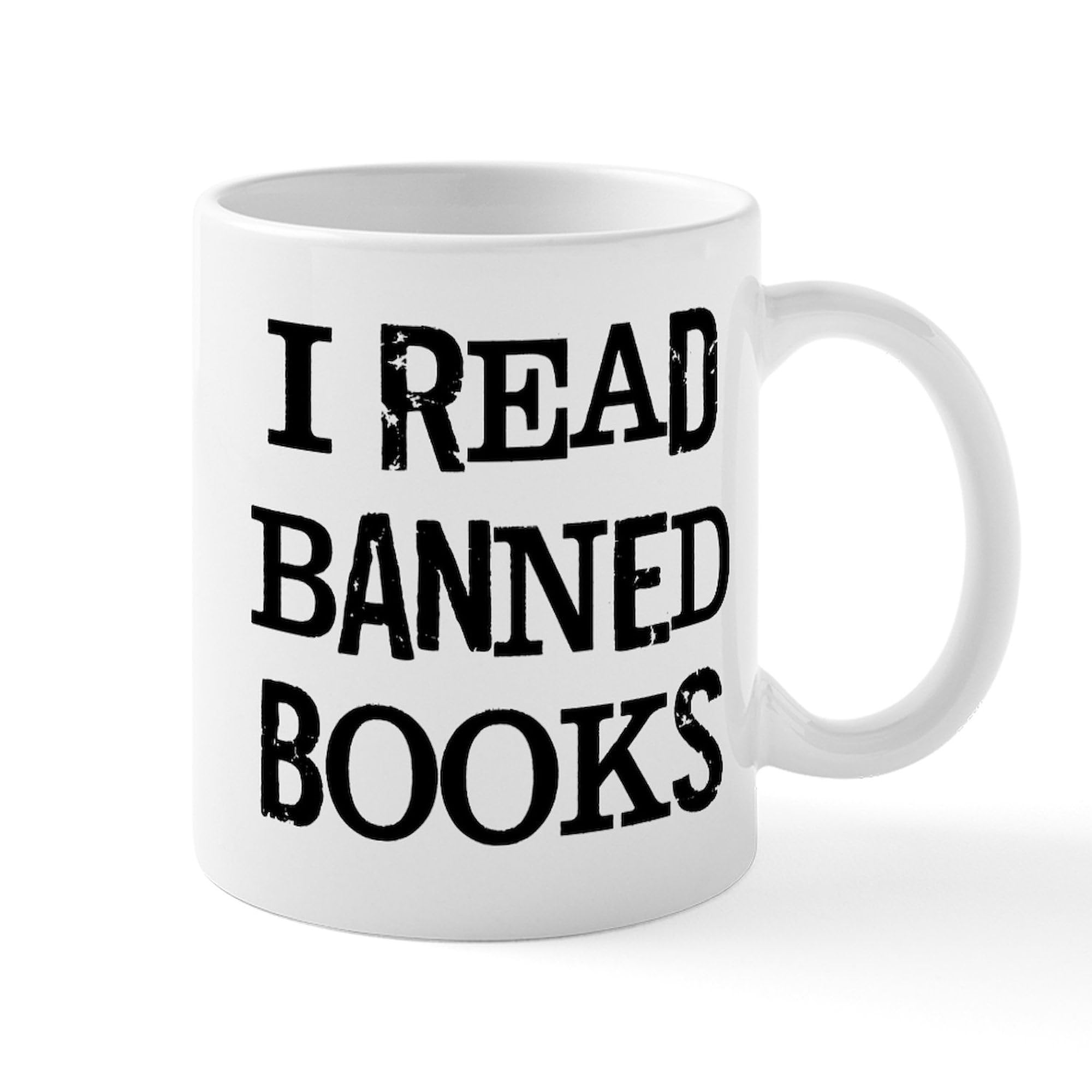 Banned Books 11 oz Ceramic Coffee Mug (325 ml) - Novelty Book Lover Gift for Readers, Writers & Teachers - Perfect for Home, Office & Library Use - CafePress