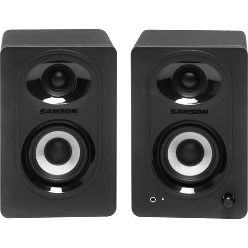 Audio-Technica AT-LP60XBT Wireless Bluetooth Turntable with 3' Powered Studio Monitors Bundle - Hi-Fi Vinyl Record Player System for Home & Studio Use (Black) - Perfect for Music Lovers & DJs