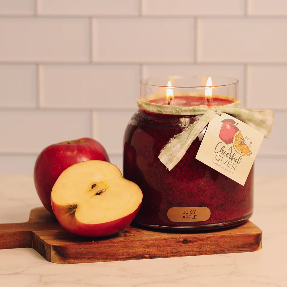 34oz Juicy Apple Scented Soy Wax Candle - Long Lasting Fragrance for Home, Office, and Relaxation
