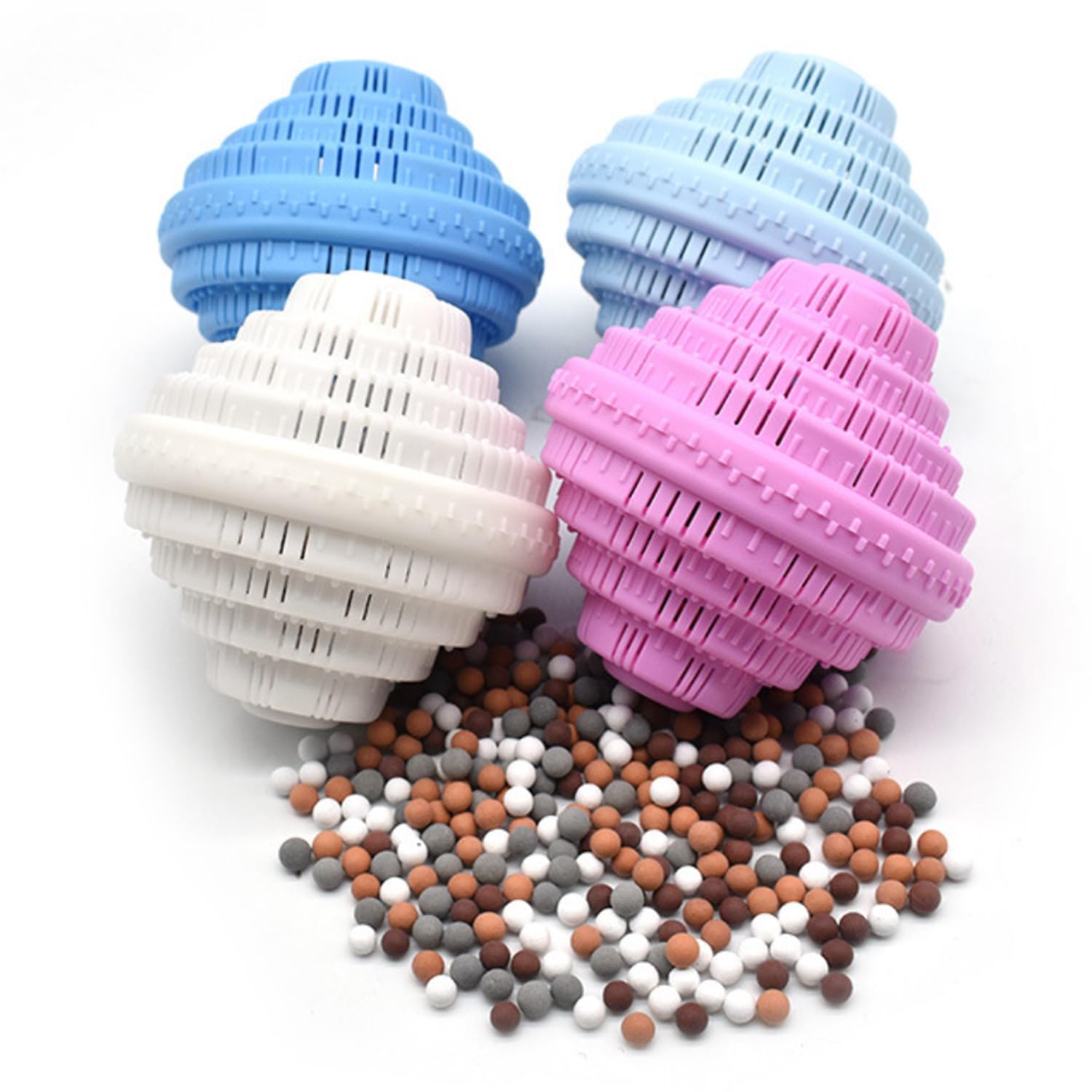 Eco-Friendly Laundry Balls - Premium Washing Balls with Double Ceramic Beads, 2000+ Uses, Chemical-Free Natural Detergent Alternative (Large, Pink) for Soft Clothes & Eco-Conscious Laundry