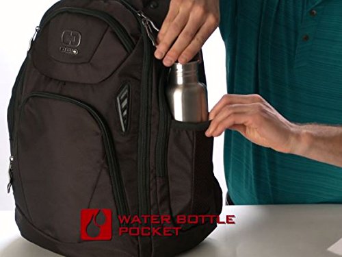 OGIO 411065 Mercury 17英寸商务旅行笔记本电脑双肩背包，黑色，适合办公通勤与短途旅行