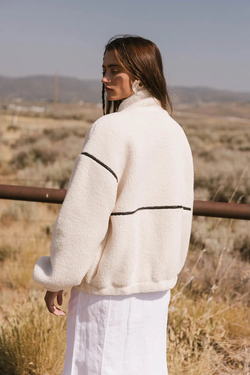 Gabby Fleece Zip Up Hoodie in Cream | Cozy Winter Wear for Women | Perfect for Casual Outfits & Outdoor Activities | FINAL SALE
