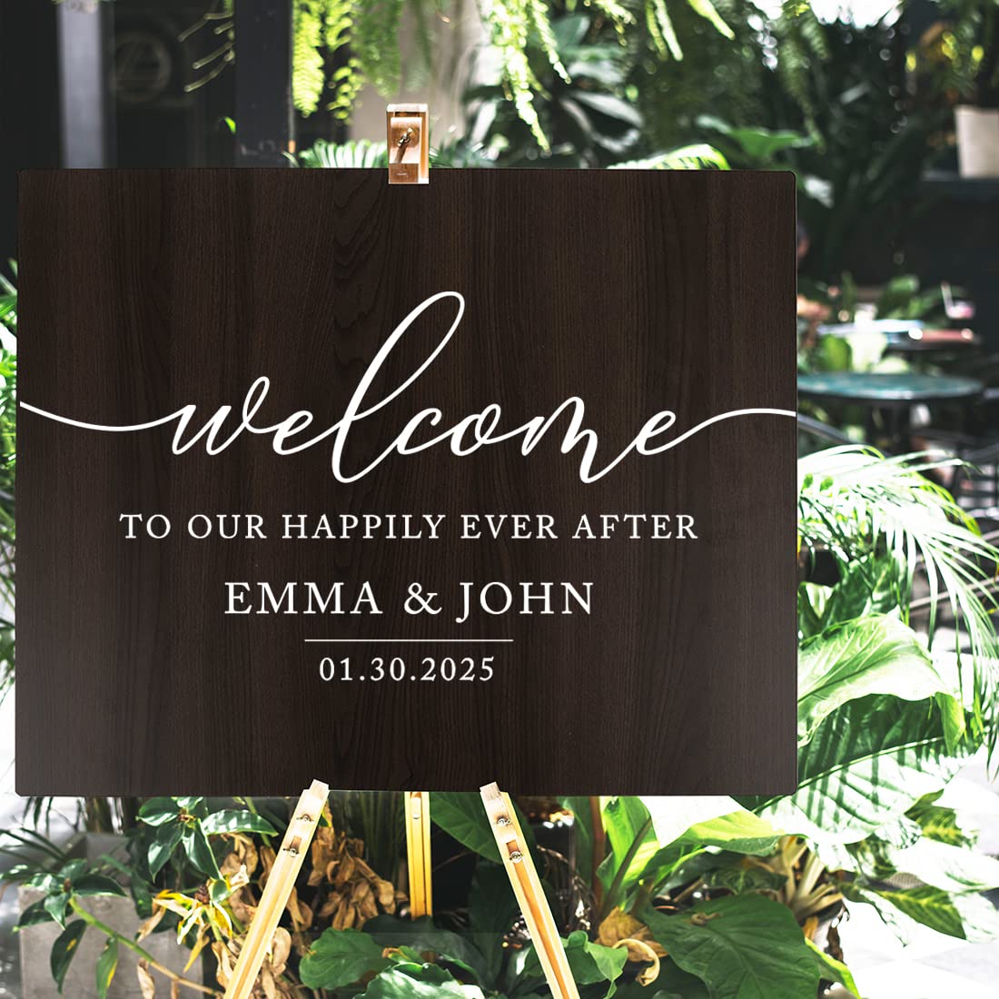 Personalized Large Wooden Welcome Sign for Wedding - 16
