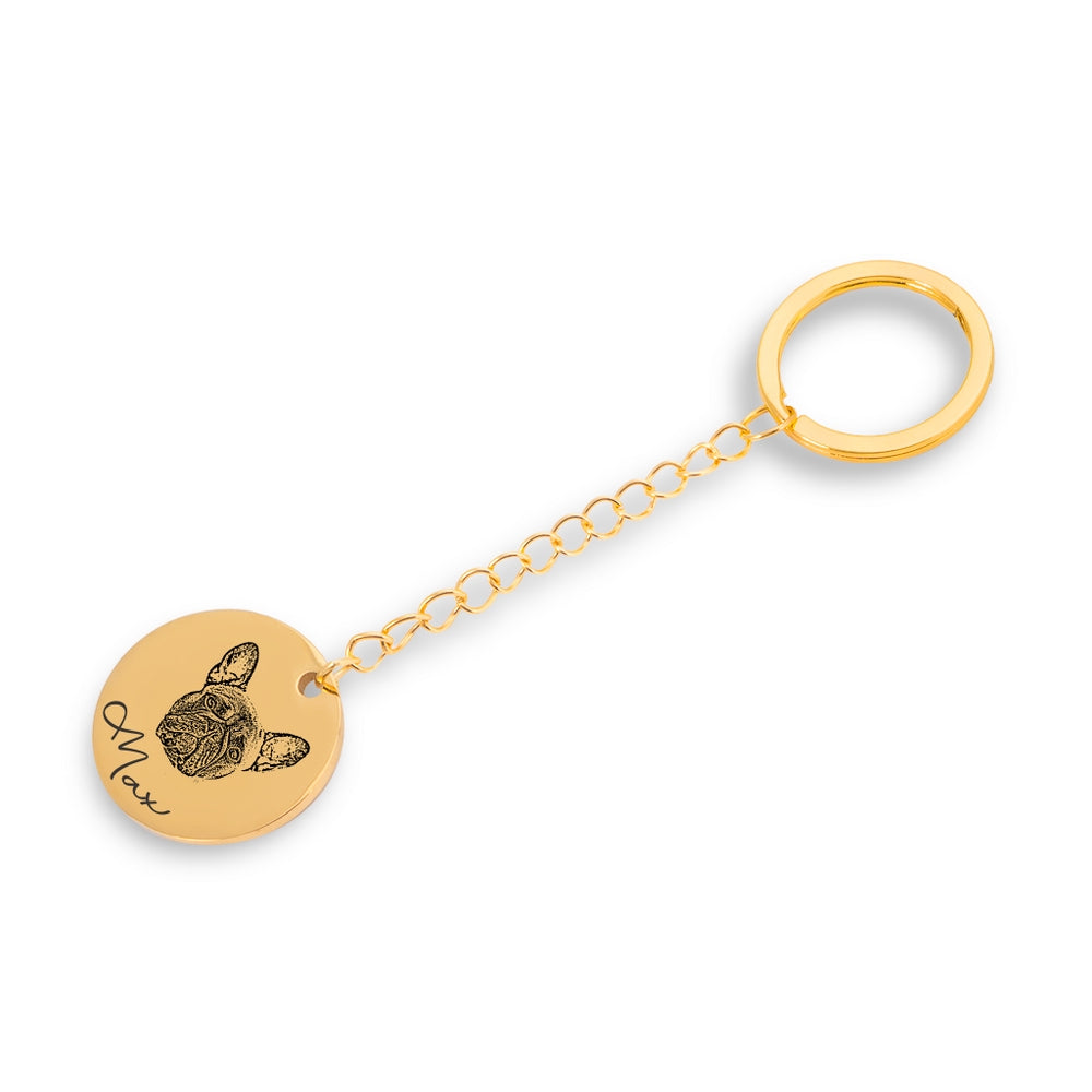 Custom Pet Portrait Keychain - Personalized Dog & Cat Lover Gift for Pet Parents - Perfect for Birthdays, Anniversaries & Memorial Keepsakes
