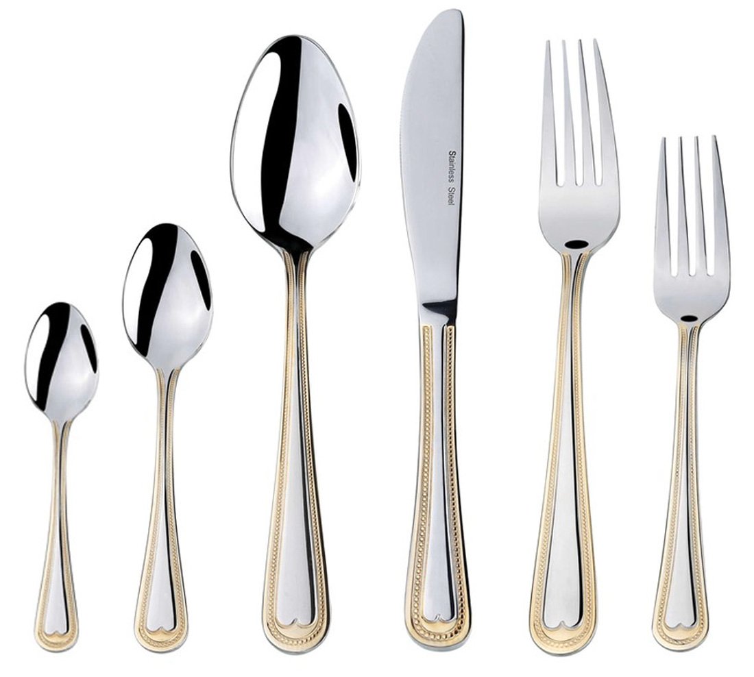 75-Piece Soderini Luxury 18/10 Stainless Steel Flatware Set - 24K Gold-Plated Cutlery with Cherry Wood Case (Service for 12) - Perfect for Dinner Parties, Weddings & Formal Dining