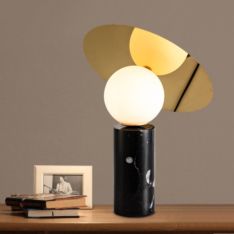 Bola Disc Table Lamp - Modern LED Nightstand Light for Bedroom, Living Room, Office | Dimmable Touch Control, Warm White Light, USB Charging Port
