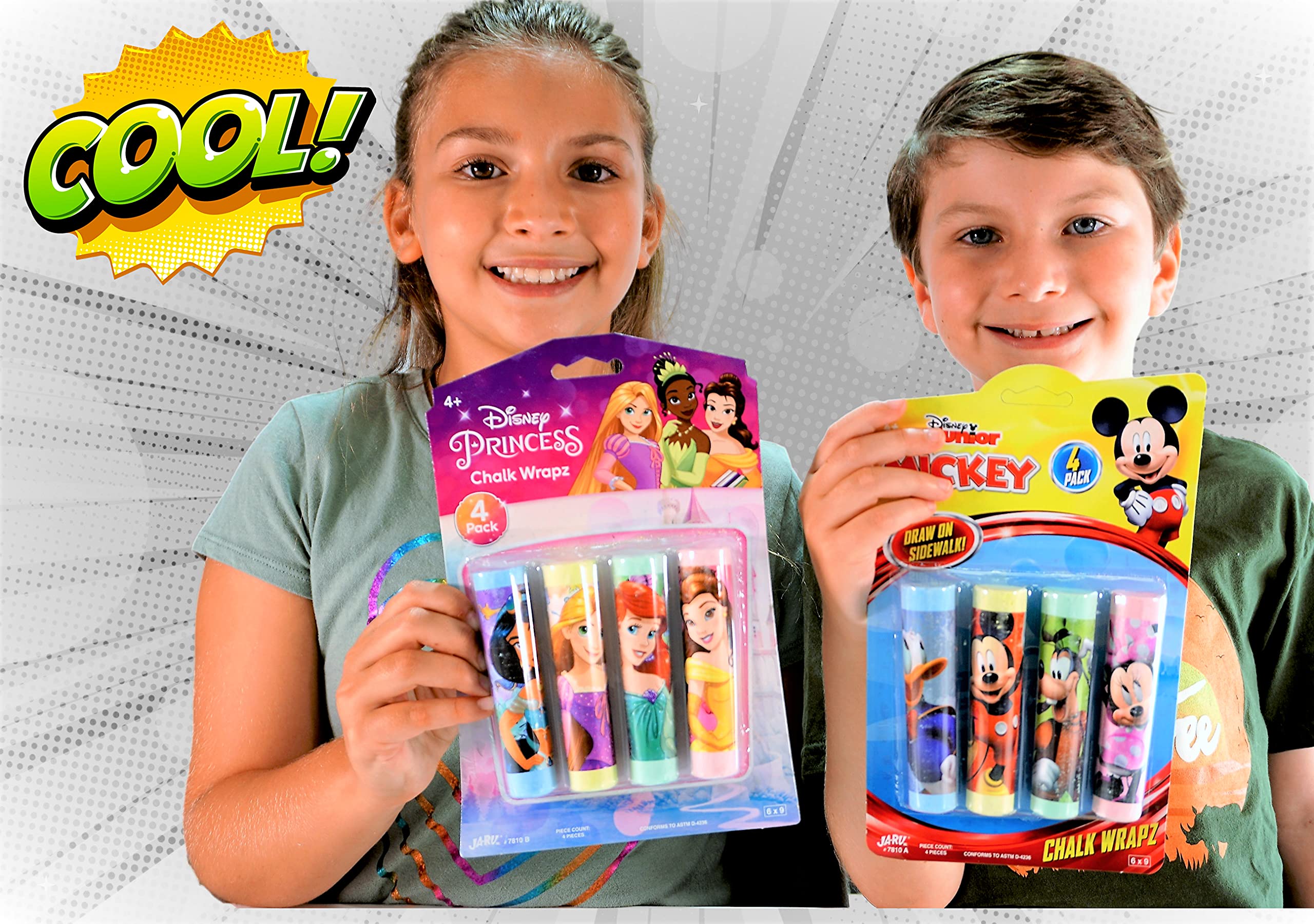 Disney Princess Jumbo Sidewalk Chalk Sticks - 12 Pack Non-Toxic Washable Outdoor Chalk for Kids | Bulk Art Supplies for Birthday Parties, Driveway Drawing & Backyard Play (B-7810-1)