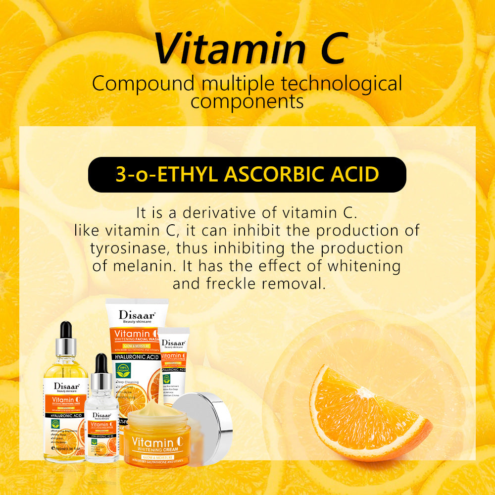 Vitamin C Skin Care Set - Hydrating, Moisturizing & Brightening Facial Serum & Cream for Glowing Skin | Day & Night Use for All Skin Types
