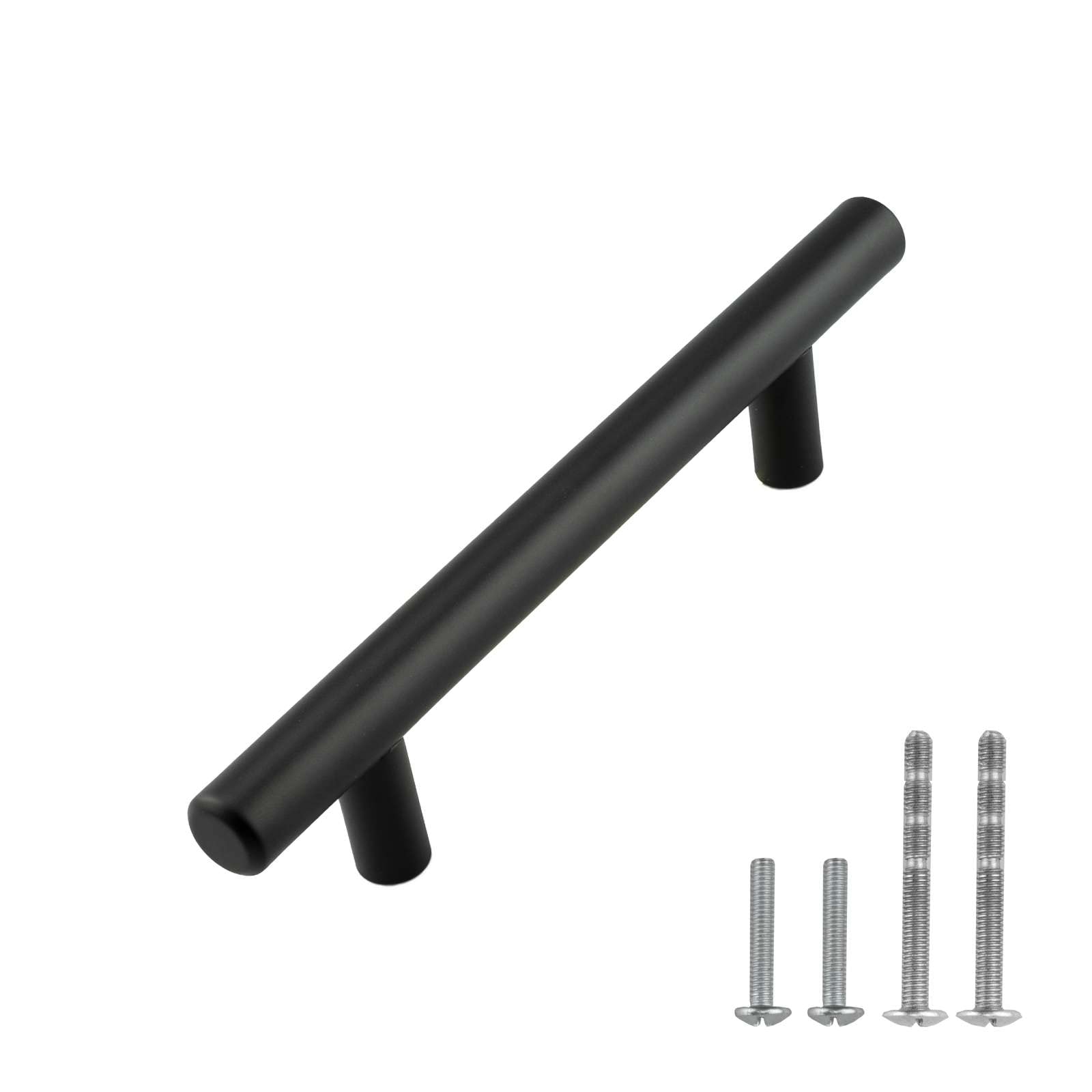 Stainless Steel Cabinet Handles 10 Pack - Matte Black for Kitchen & Bathroom