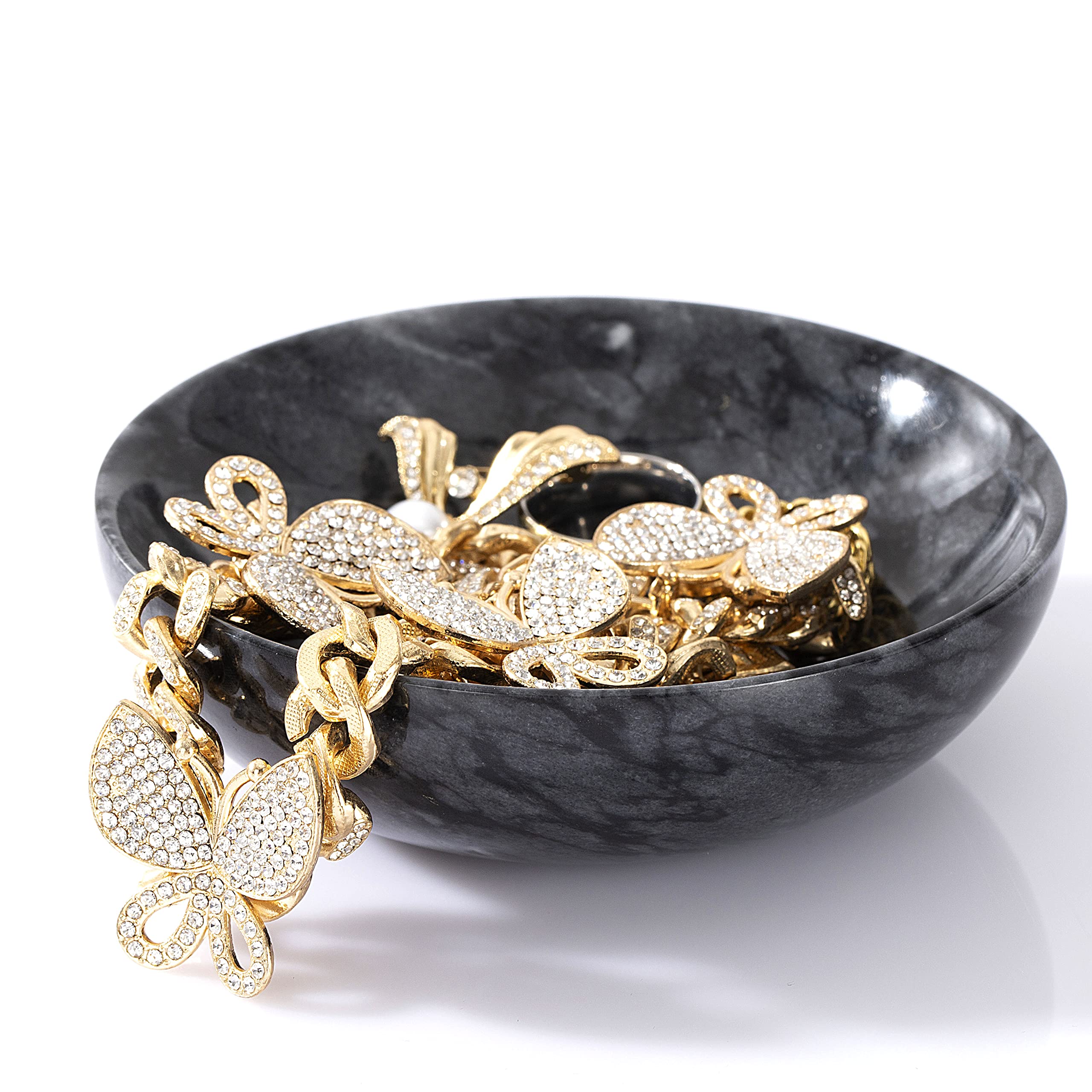 Marble Jewelry Dish for Rings & Earrings - Elegant Vanity Organizer