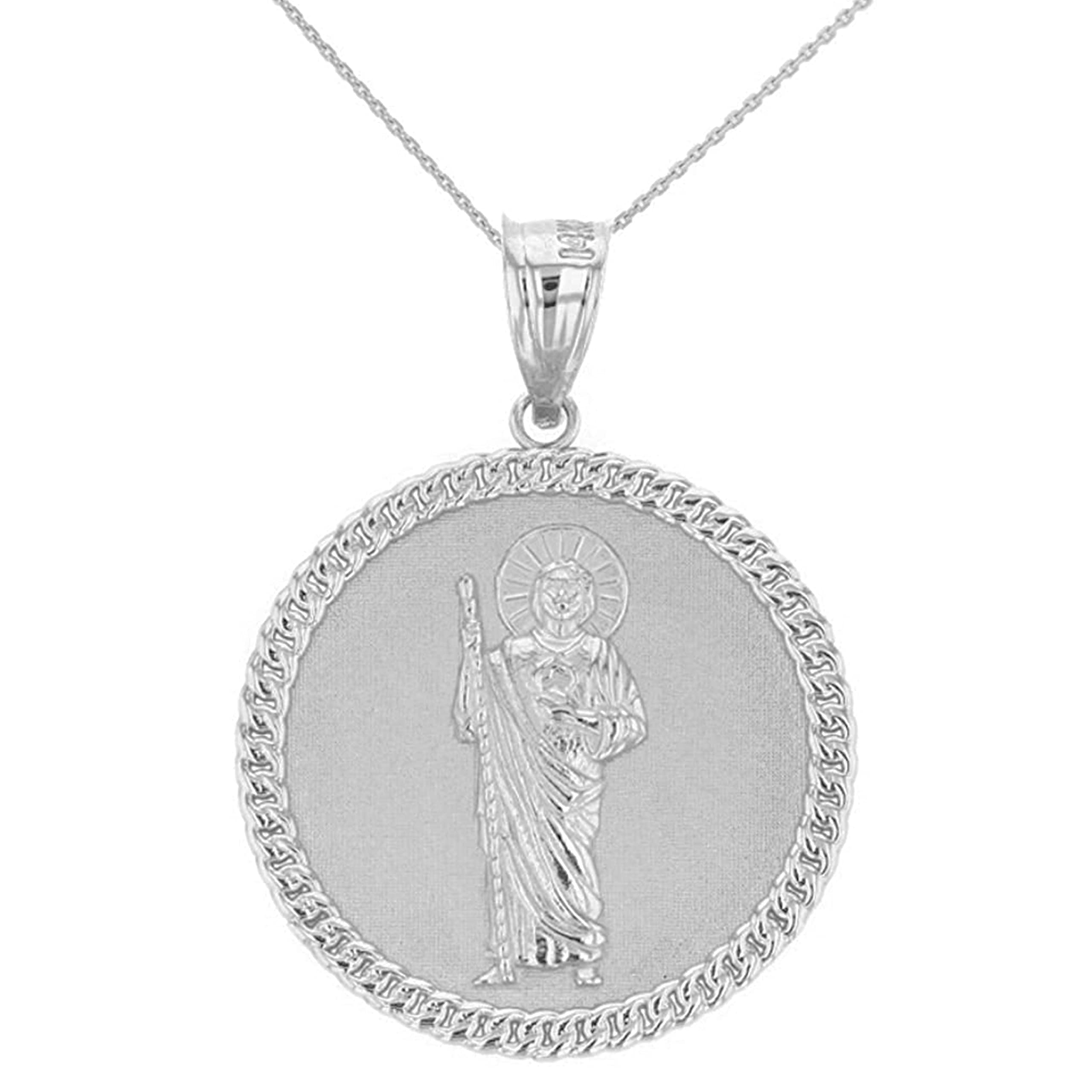 Religious Jewelry .925 Sterling Silver Jesus the Good Shepherd 1 Inch Round Medal Pendant - Pendant Only or Necklace with 16-22 Inch Chain - Perfect for Baptism, Confirmation & Daily Faith Inspiration