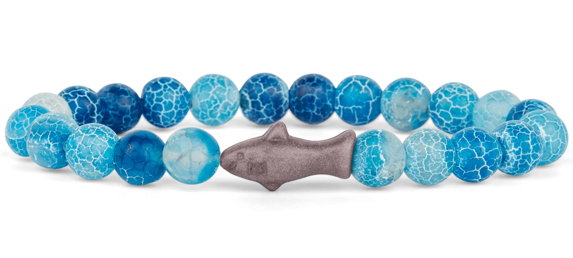 Fahlo Shark Tracking Bracelet - Aqua Blue Ocean Conservation Jewelry for Men & Women | Wearable Marine Animal Tracker for Adventure & Awareness