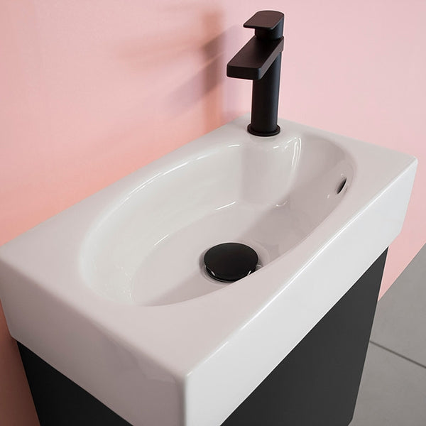 ADP Tiny Wall Hung Vanity 400mm - Compact Modern Bathroom Sink Cabinet for Small Spaces, Perfect for Apartments & Powder Rooms