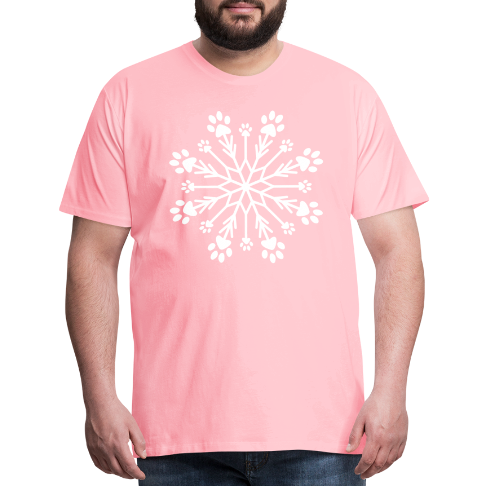 Premium Paw Snowflake Graphic T-Shirt for Men & Women - Soft Cotton Casual Tee for Winter Holidays, Christmas, and Pet Lovers