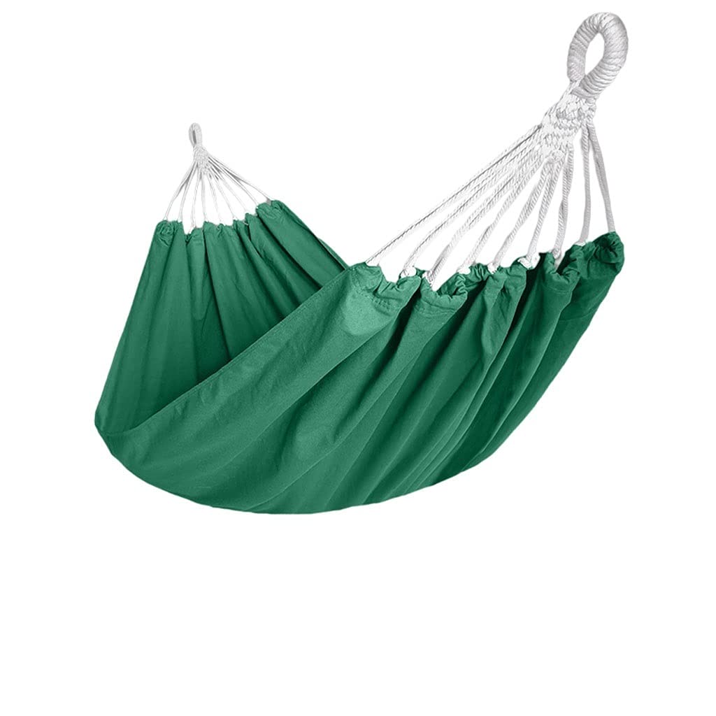 **BDPP Portable Cotton Hammock - Soft & Comfortable Canvas Camping Hammock for Outdoor & Indoor Use - Perfect for Travel, Beach, Backyard, and Relaxation (Green)**