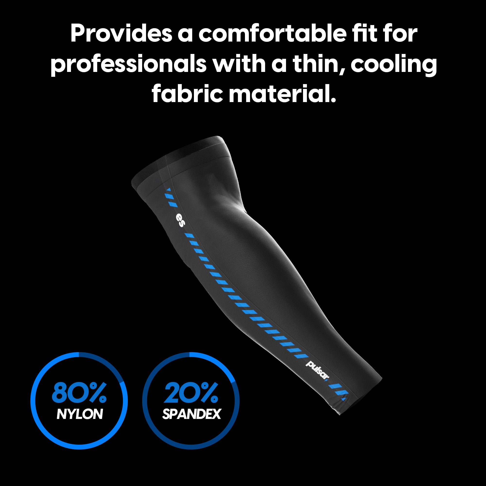 Pulsar eS Arm Sleeve - Compression Arm Sleeves for Men & Women, Long Sports Sleeve for Basketball, Running, Cycling & Outdoor Activities