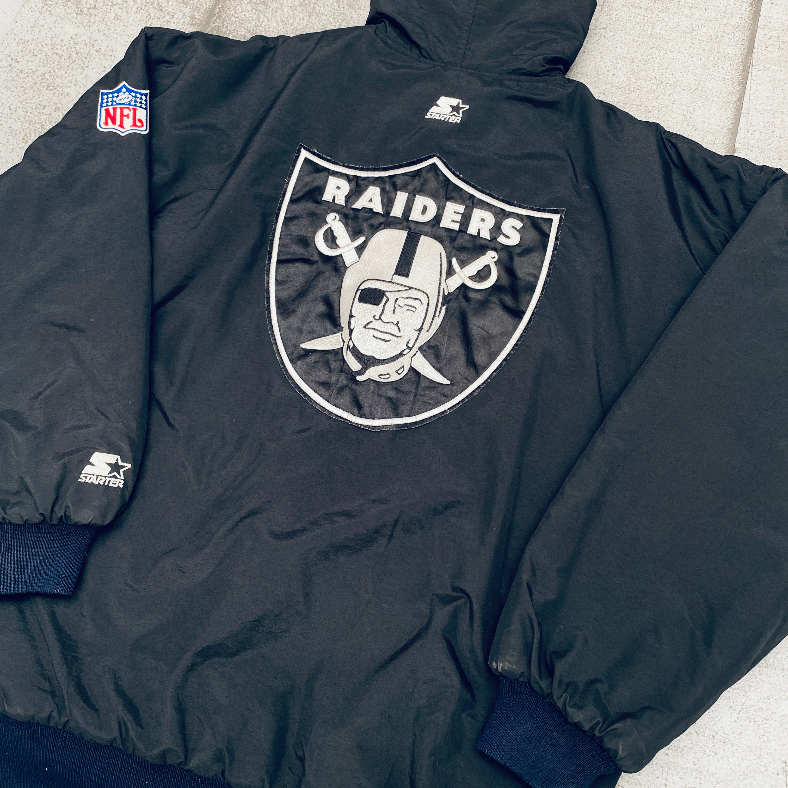 1990s Oakland Raiders Full-Zip Starter Parka Jacket - XL | Vintage NFL Football Outerwear for Men | Game Day, Tailgating & Cold Weather Wear