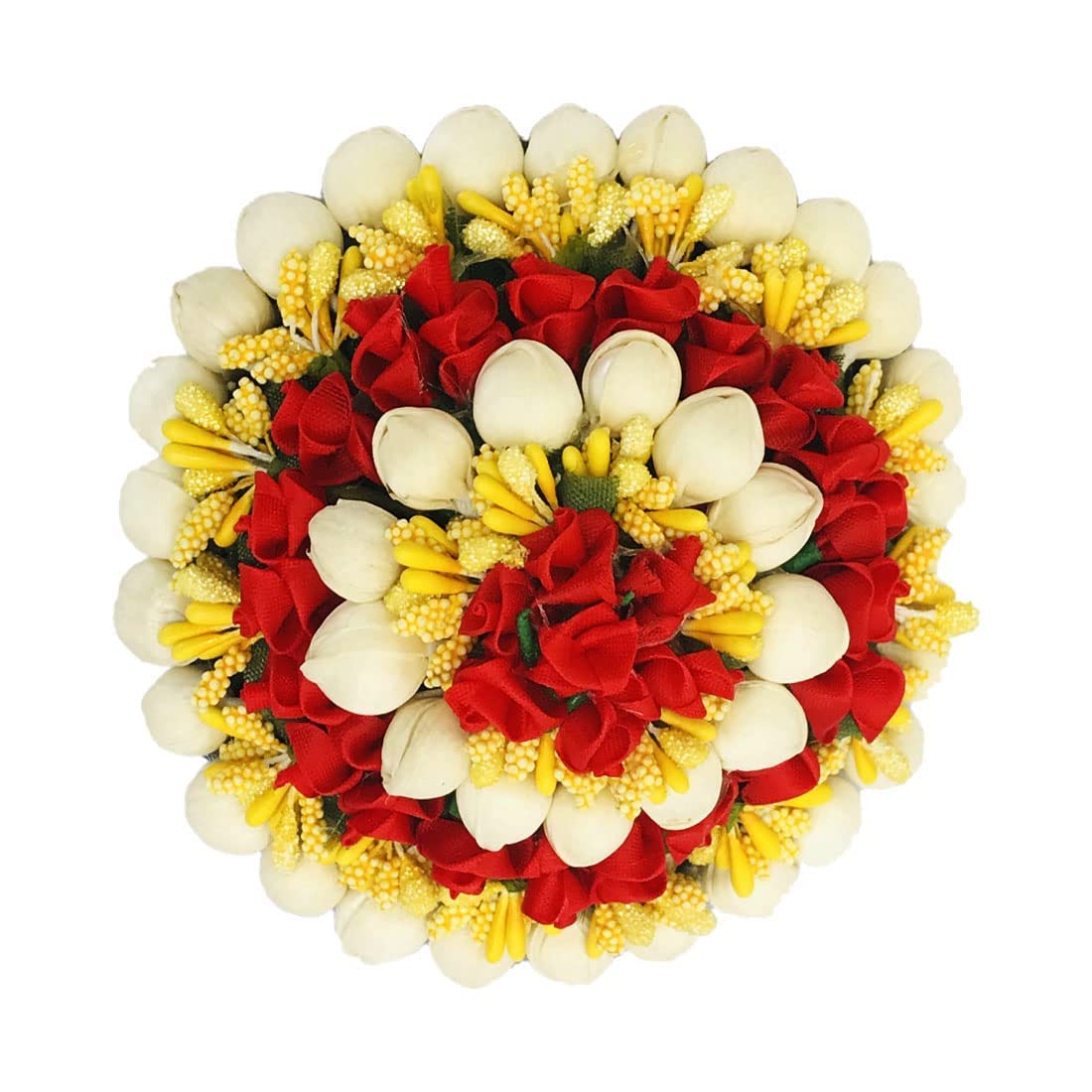 VinshBond Full Juda Bun Hair Artificial Gajra for Women - Multicolor Hair Accessories (Pack of 1) - Perfect for Weddings, Parties & Traditional Indian Hairstyles