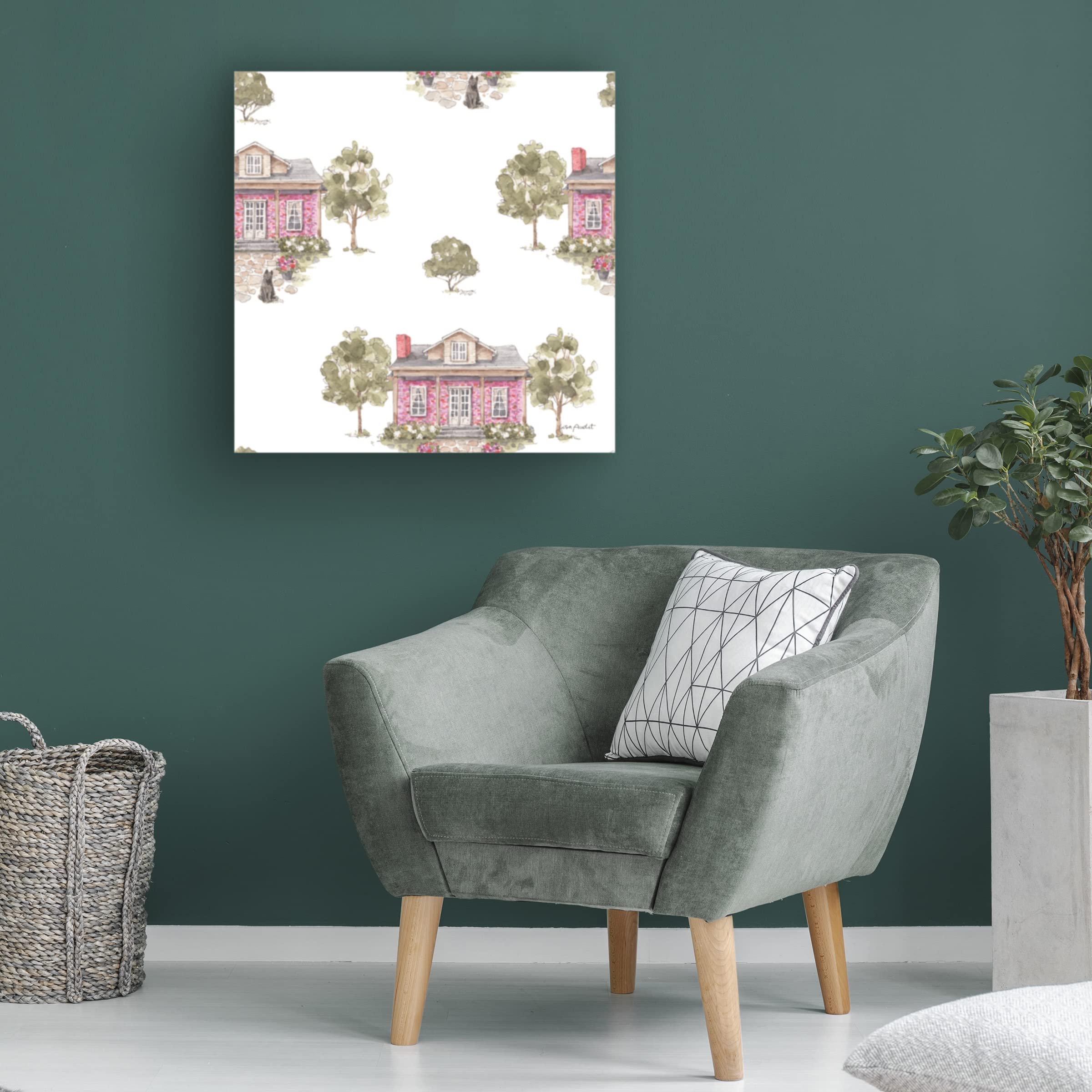 Lisa Audit 'Obviously Pink 27' Floral Canvas Wall Art - Modern Pink Flower Painting for Living Room, Bedroom & Office Decor