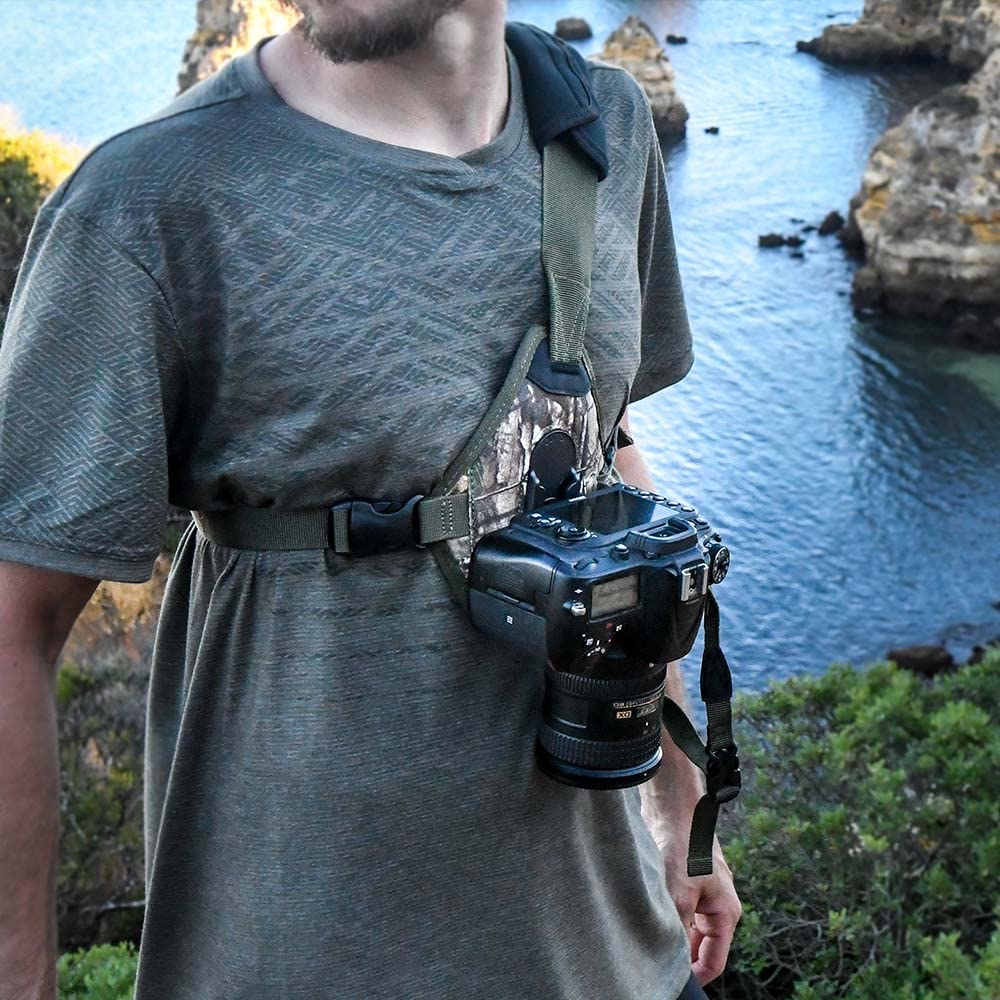 Skout G2 Sling Style Camera Harness - Adjustable Cotton Carrier for DSLR & Mirrorless Cameras - Secure Hands-Free Photography Gear for Hiking, Travel & Outdoor Adventures