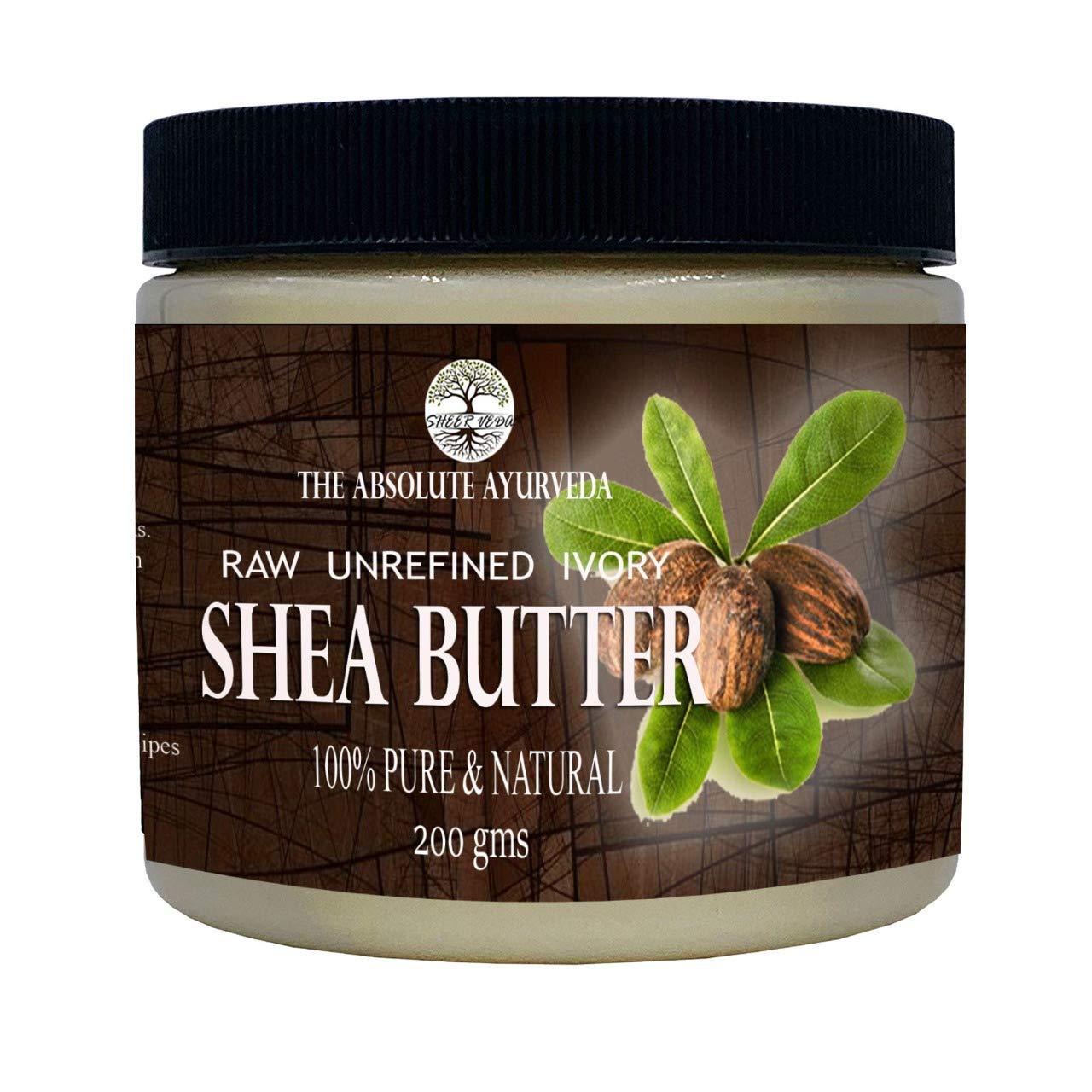 Pure Organic Raw Unrefined Shea Butter - 200g Natural Moisturizer for Face, Body & Hair Care | All Skin Types | Deep Hydration for Dry Skin, Eczema & Stretch Marks | Perfect for DIY Skincare & Massage Therapy