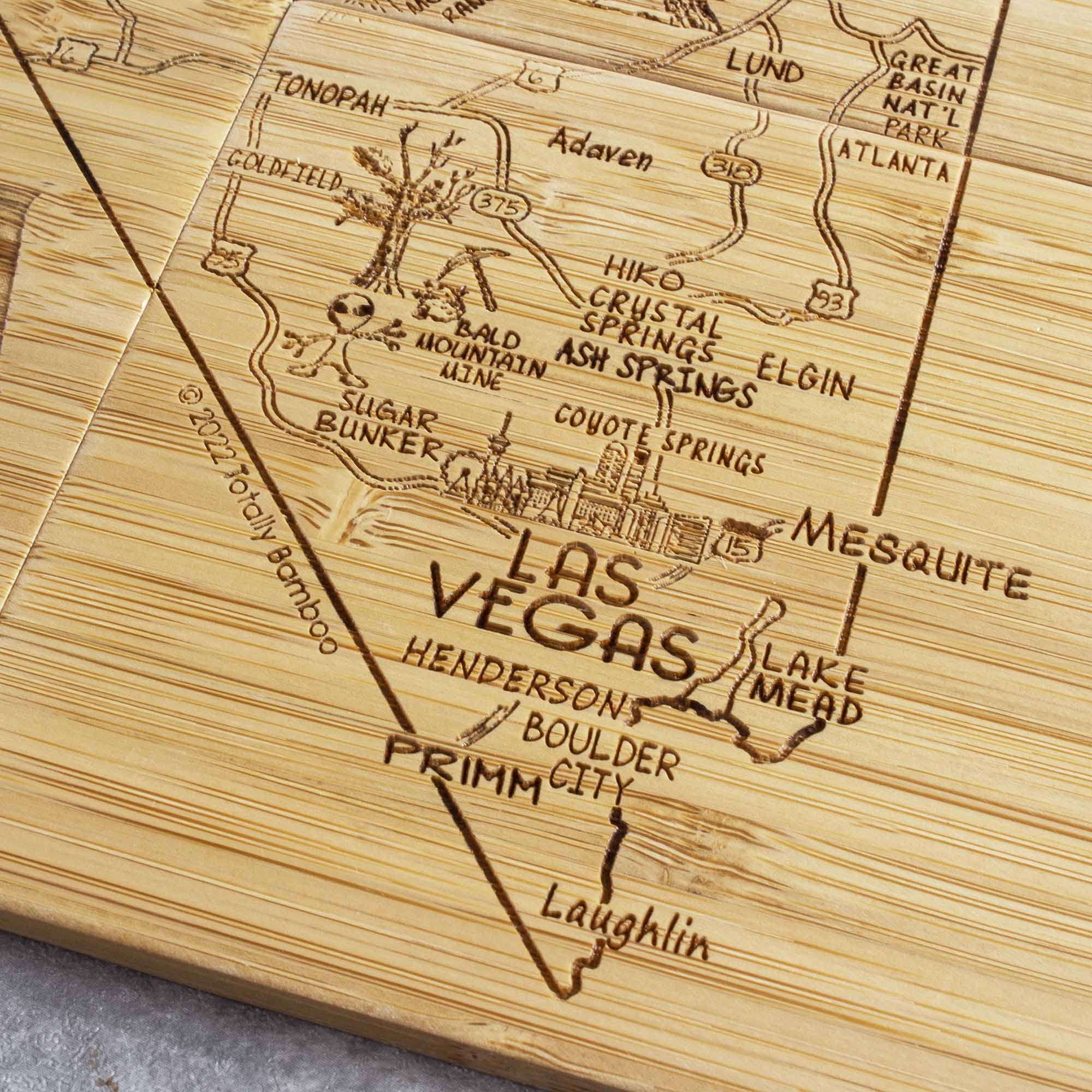 4-Piece Nevada Puzzle Coaster Set with Protective Case - Fun & Functional Drink Coasters for Home, Office, or Game Room Decor
