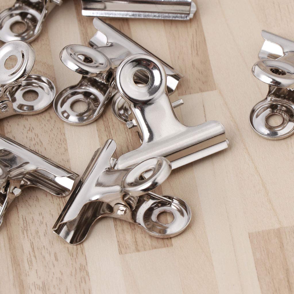 10 Pack Heavy Duty Metal Binder Clips - 1.22 Inch (3.1cm) Bulldog Clips for Office, School, Kitchen - Perfect for Organizing Documents, Sealing Food Bags, Holding Tickets & Papers