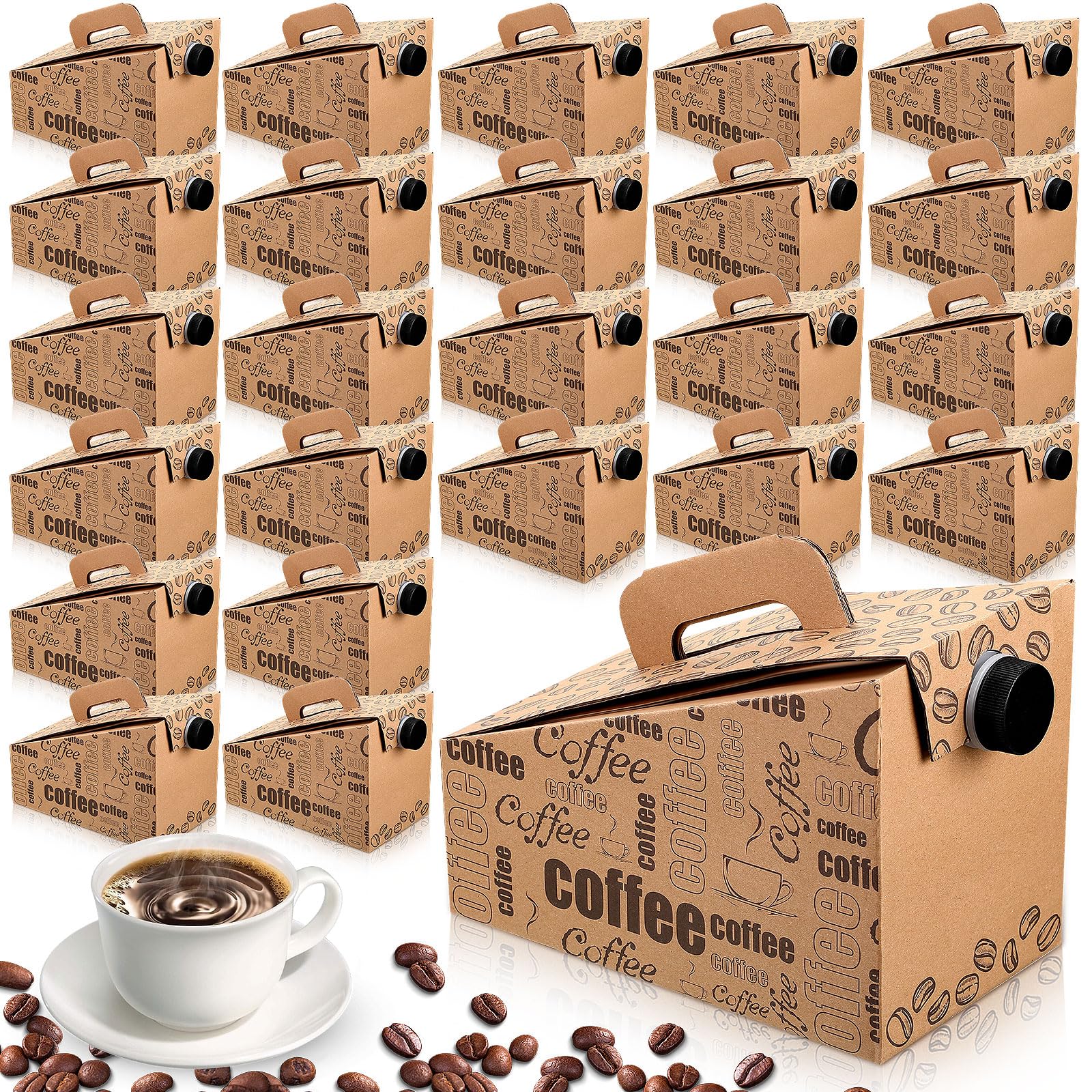 30 Pack 96 oz Insulated Disposable Coffee Dispenser Boxes with Handle - Portable Catering Coffee Carrier for Hot/Cold Beverages - Perfect for Parties, Events, Office Meetings & Outdoor Gatherings