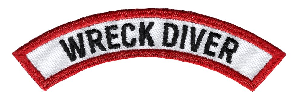 Wreck Diver Chevron Patch - Embroidered Iron On Scuba Diving Emblem Souvenir Gift for Divers - Perfect for Dive Jackets, Bags & Scuba Gear Customization