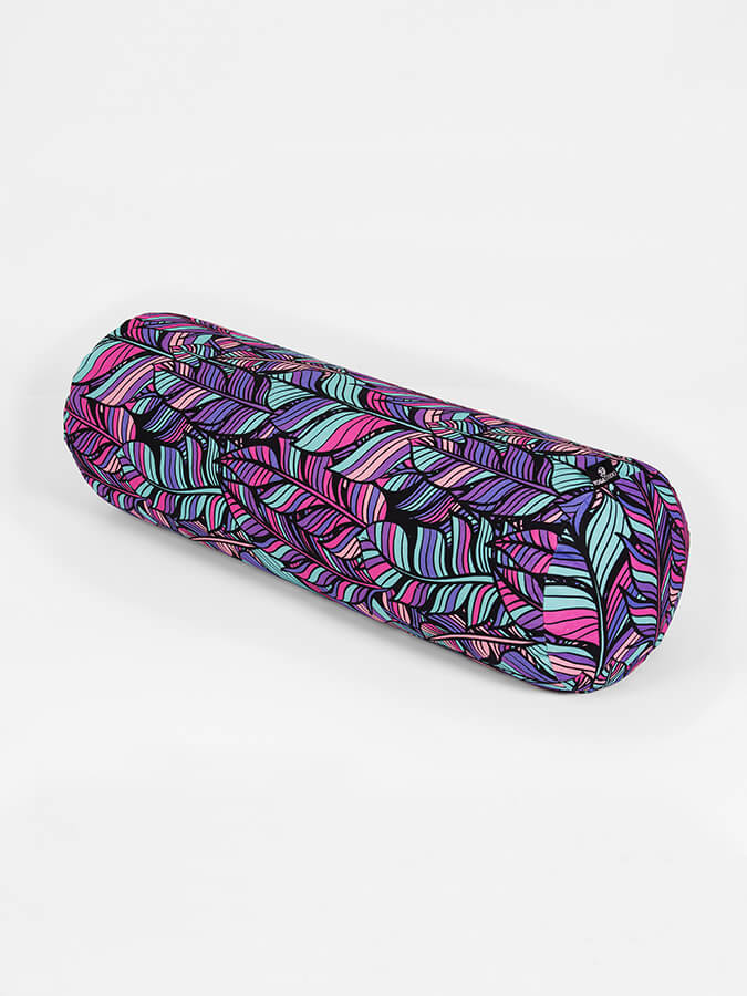 Organic Buckwheat Meditation Bolster Cushion for Yoga Studio - Floral Design Support Pillow for Yoga, Meditation & Relaxation at Home or Studio