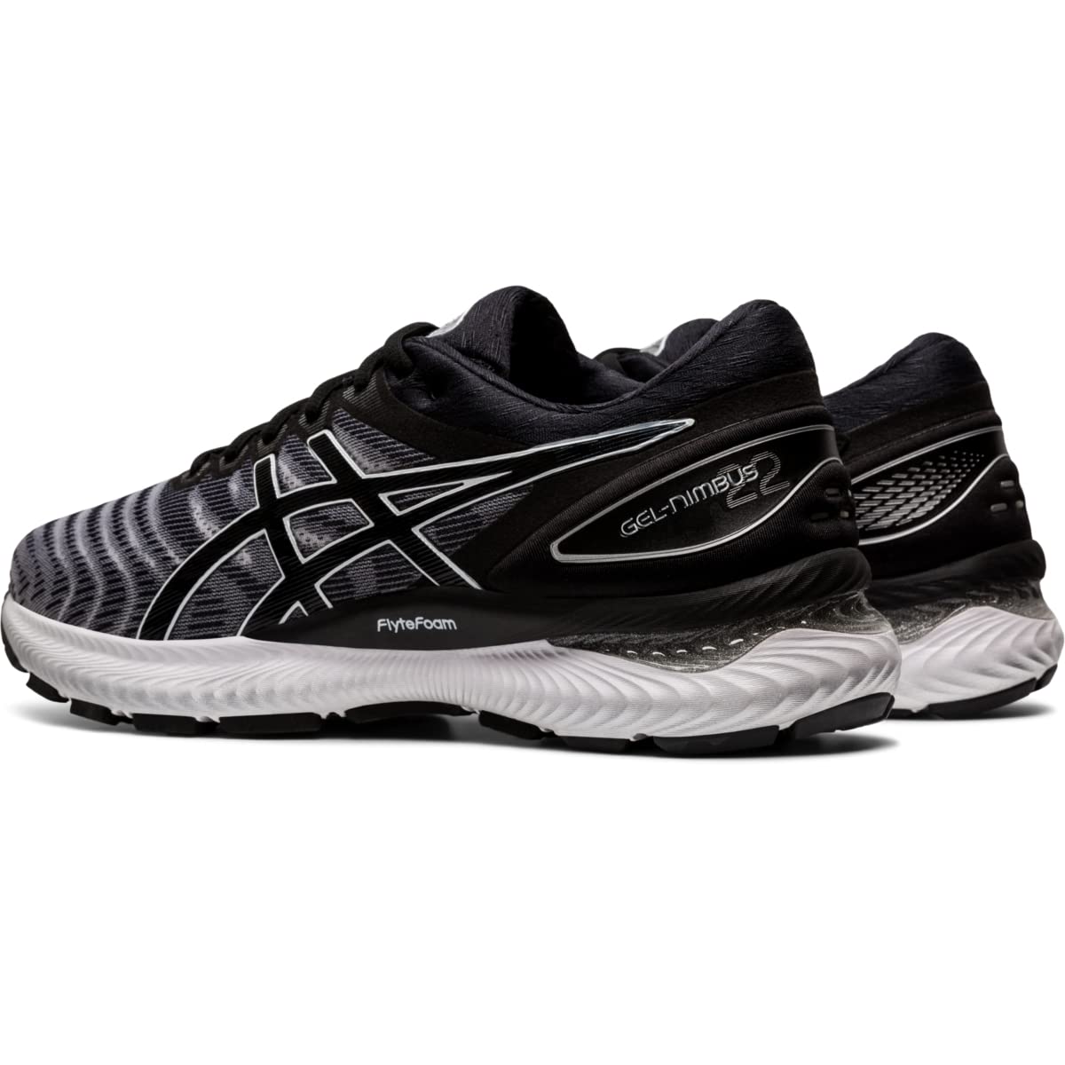 ASICS Gel-Nimbus 22 Running Shoes for Men - White/Black - Size 7 D (M) - Cushioned Comfort for Long Distance Running & Marathon Training