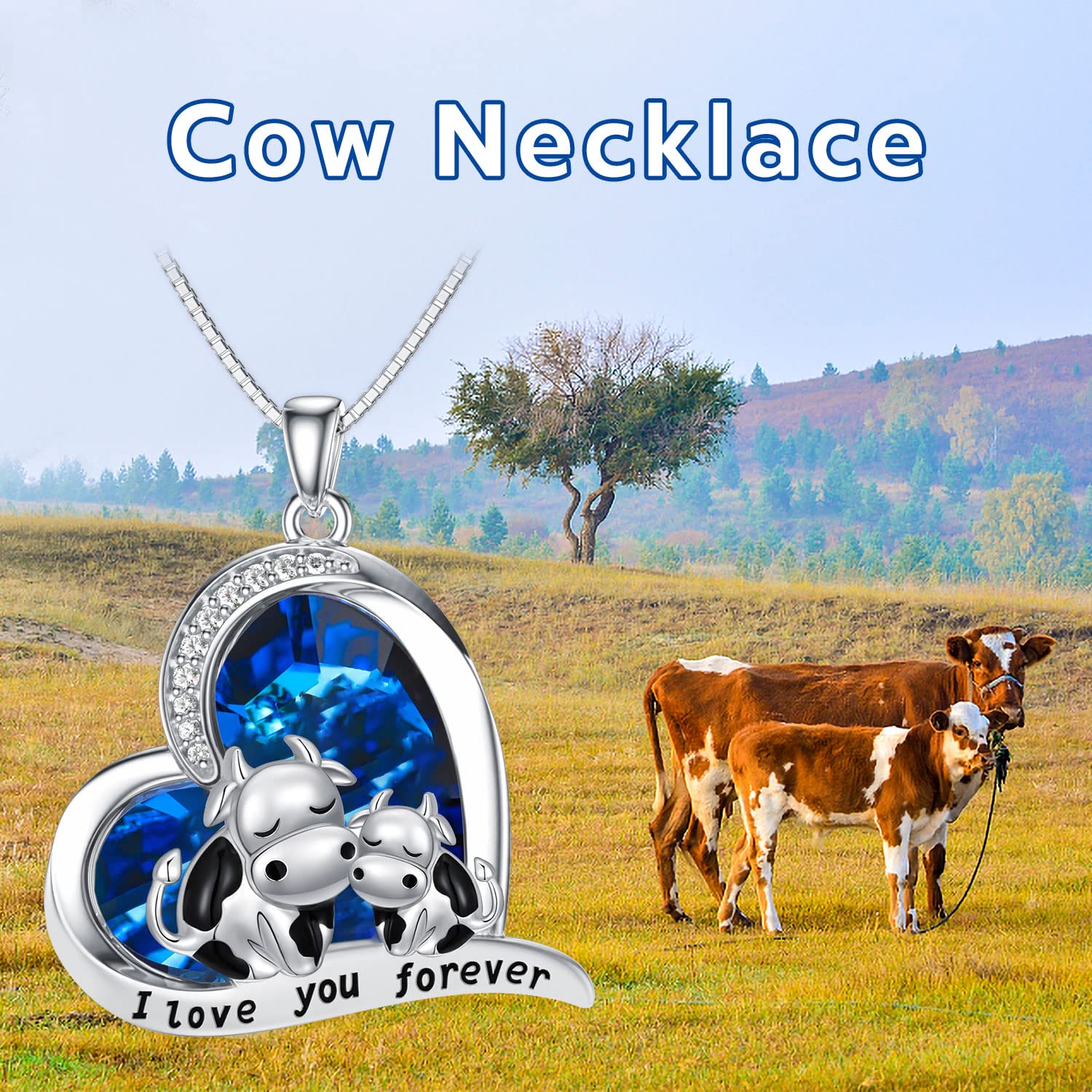 925 Sterling Silver Cow Necklace for Women - Mothers Day Gifts for Mom, Girls, Her - Unique Pendant Jewelry for Birthday, Anniversary, and Everyday Wear