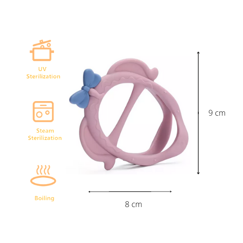 Elefun Baby Express Grab Teether - Soft & Safe Green Teething Toy for Infants - Perfect for Soothing Sore Gums at Home or On-the-Go (00077)
